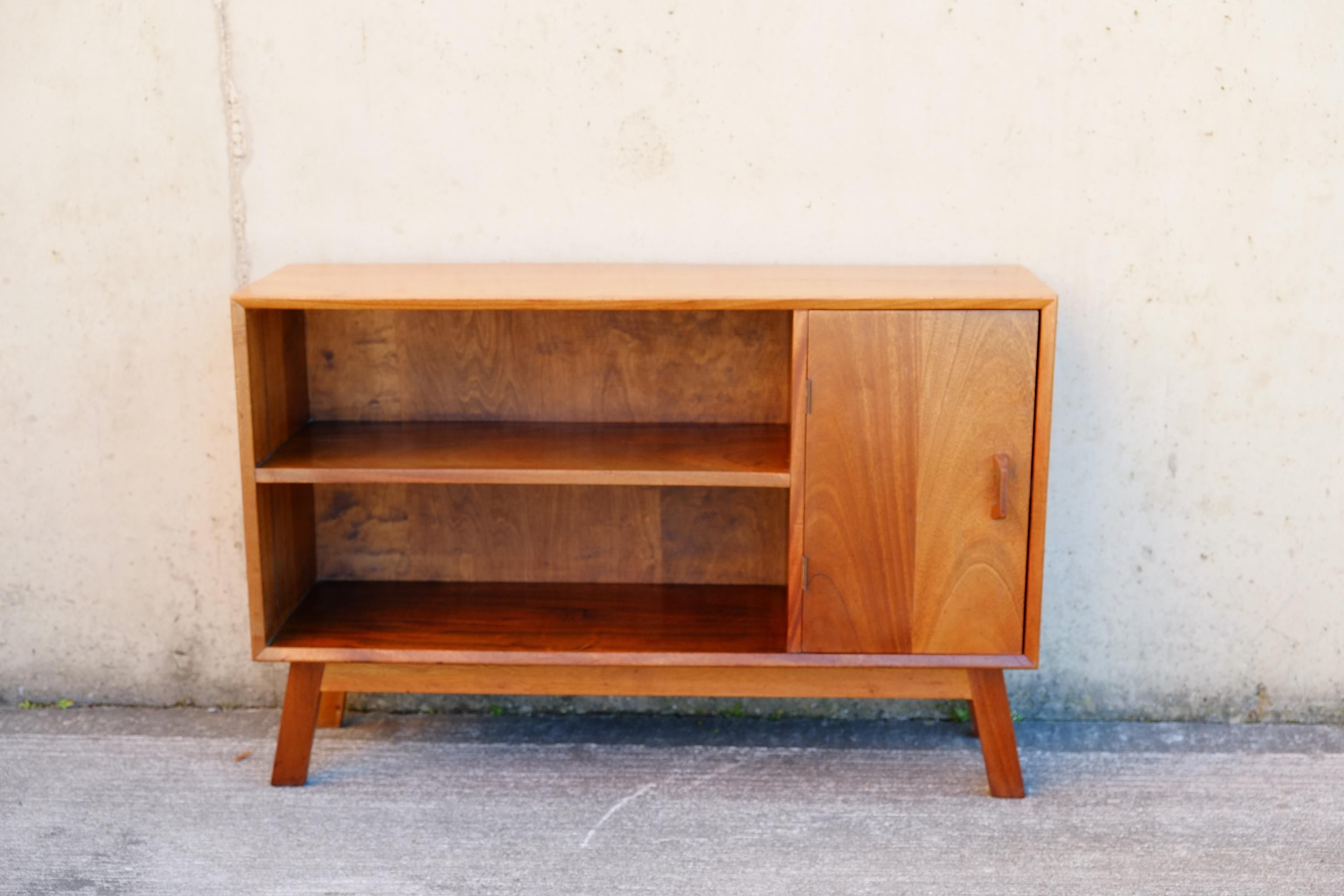Mid-Century Modern Compact Mid-Century Teak Sideboard / 1960's Bookcase Cabinet For Sale