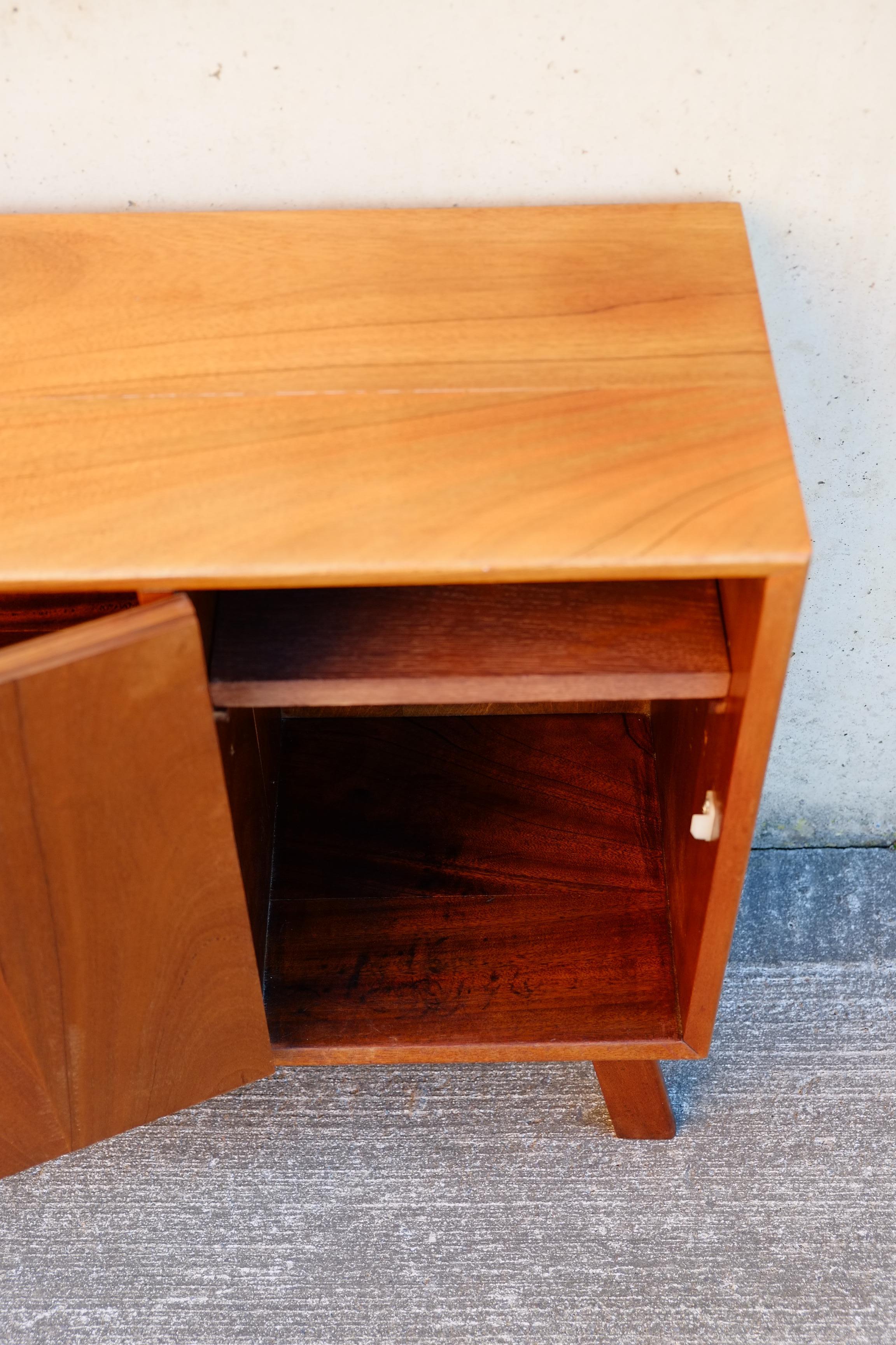 Compact Mid-Century Teak Sideboard / 1960's Bookcase Cabinet For Sale 3
