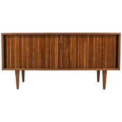 Compact Milo Baughman Tambour-Door Credenza for Glenn of California