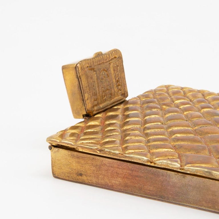 Compact or Box by Line Vautrin, France, Le Trianon, Gilded Bronze ...