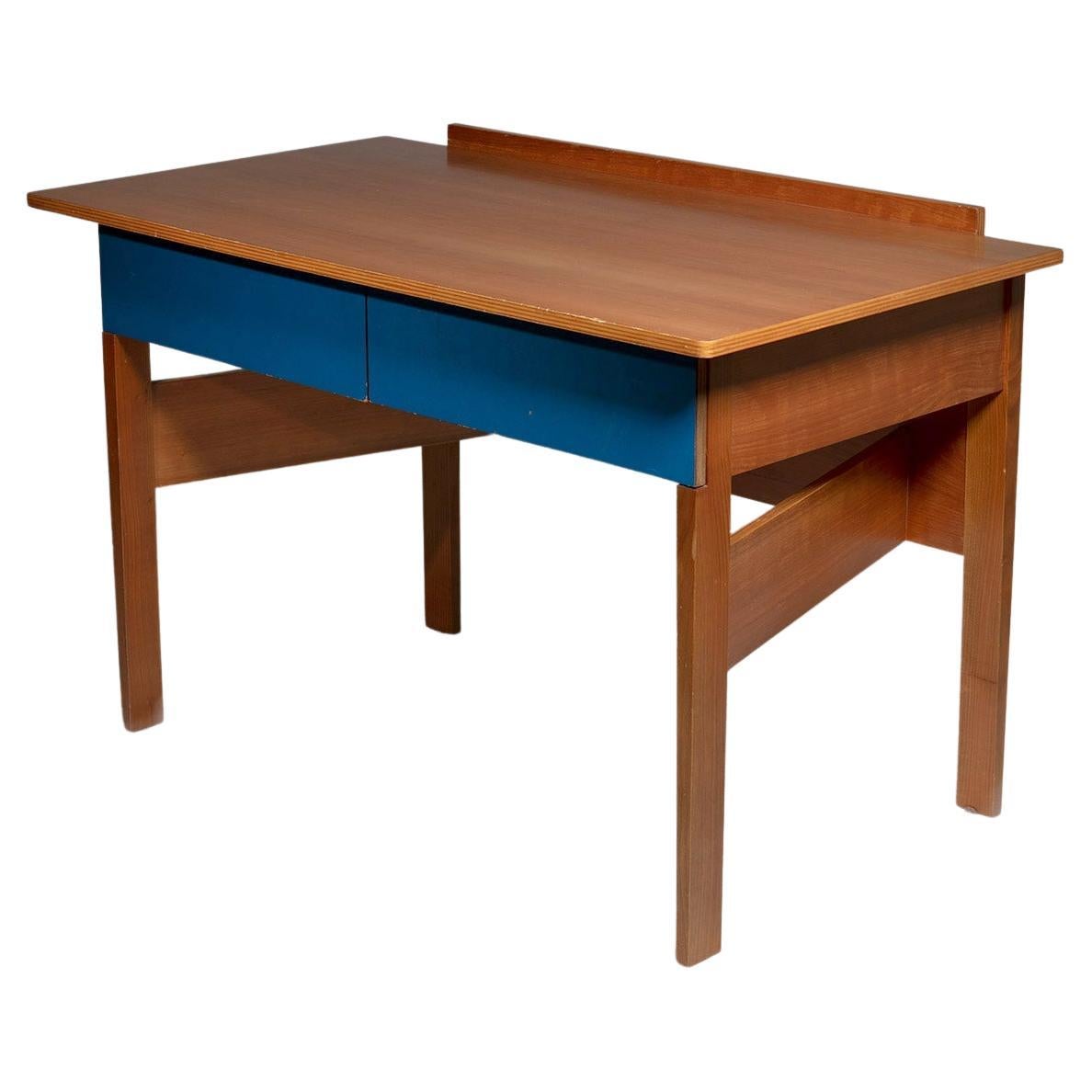 Compacter Schreibtisch aus Sperrholz im Stil von Gerrit Rietveld, Italien, 1970er Jahre