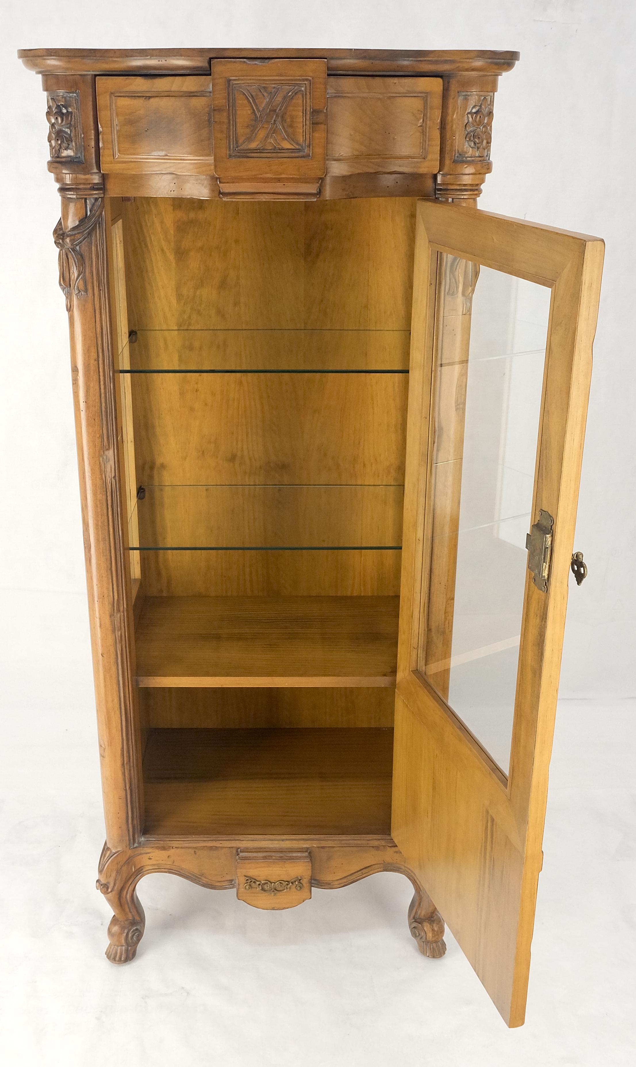Cabinet Curio Italiano Compatto Regency ad un'anta intagliata largo 26