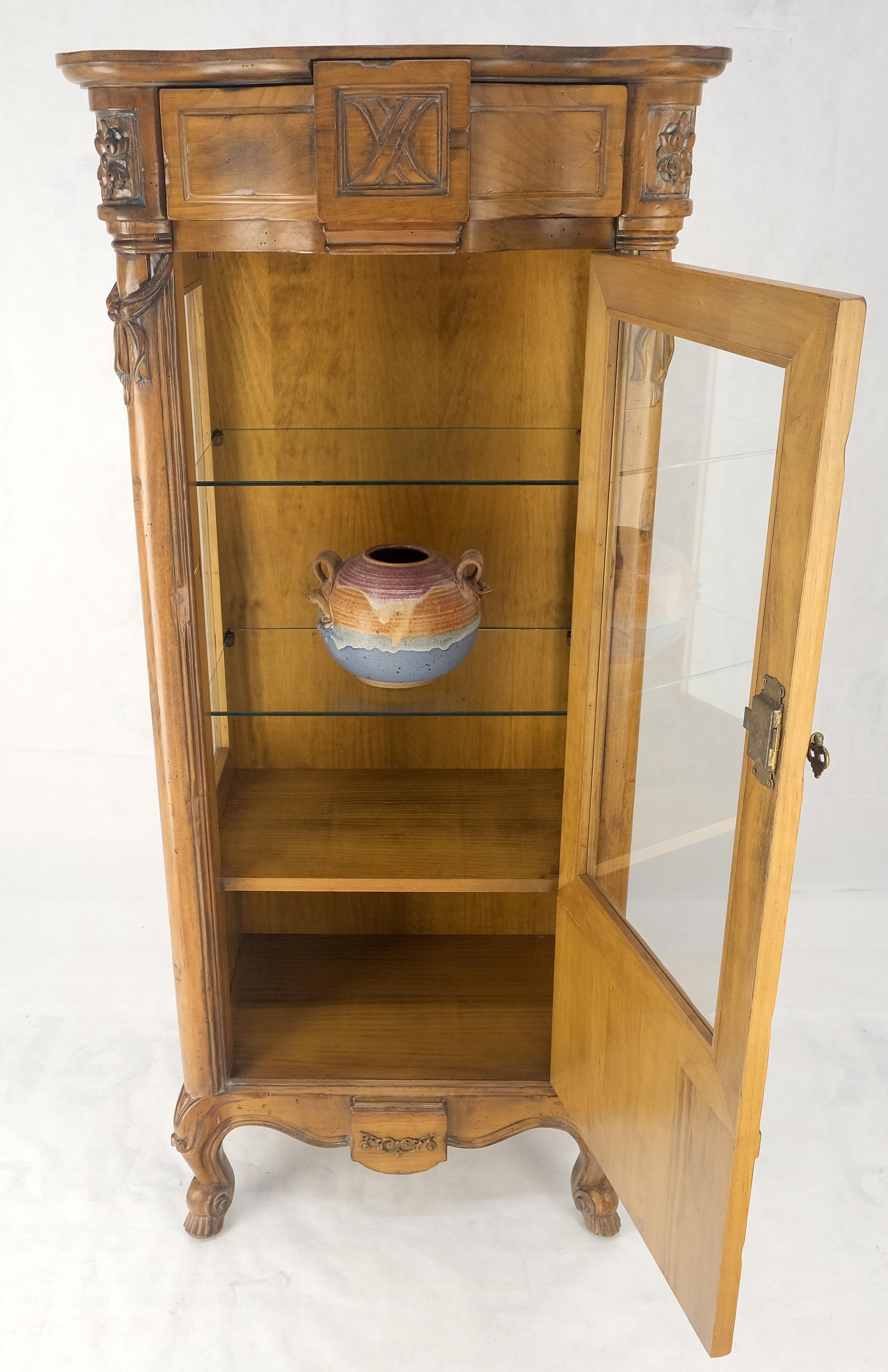 Cabinet Curio Italiano Compatto Regency ad un'anta intagliata largo 26