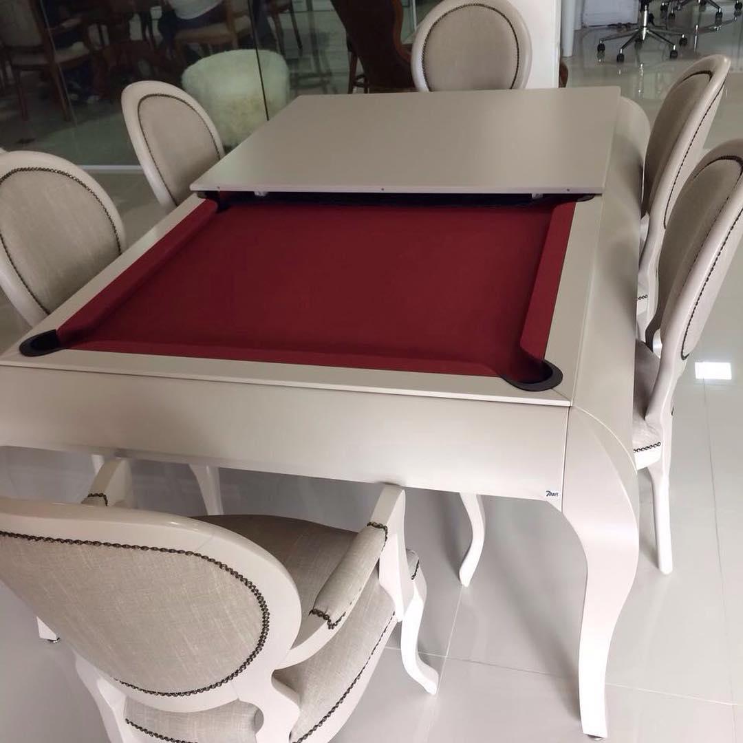 Compact Size POOL Table with Dining Top in Black Wood with the Grafite Felt In New Condition For Sale In Porto Alegre, Rio Grande do Sul