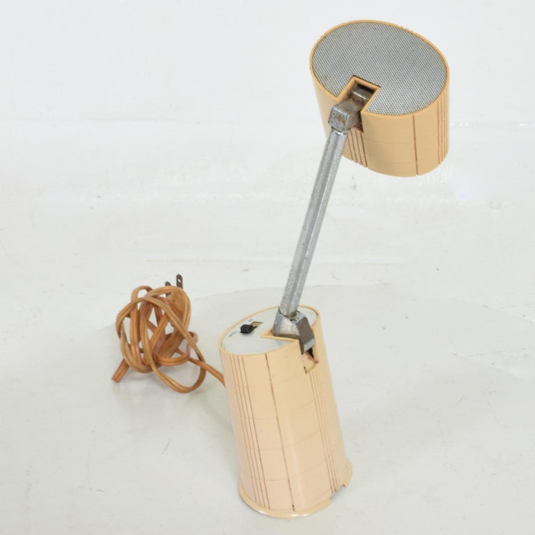 Compact Tan Task Adjustable Desk Lamp Hamilton Industries 1960s Modern