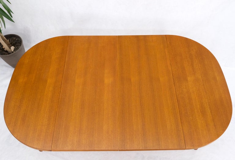 20th Century Compact Teak Danish Mid-Century Modern Dining Table w/ Large Leaves Extensions For Sale