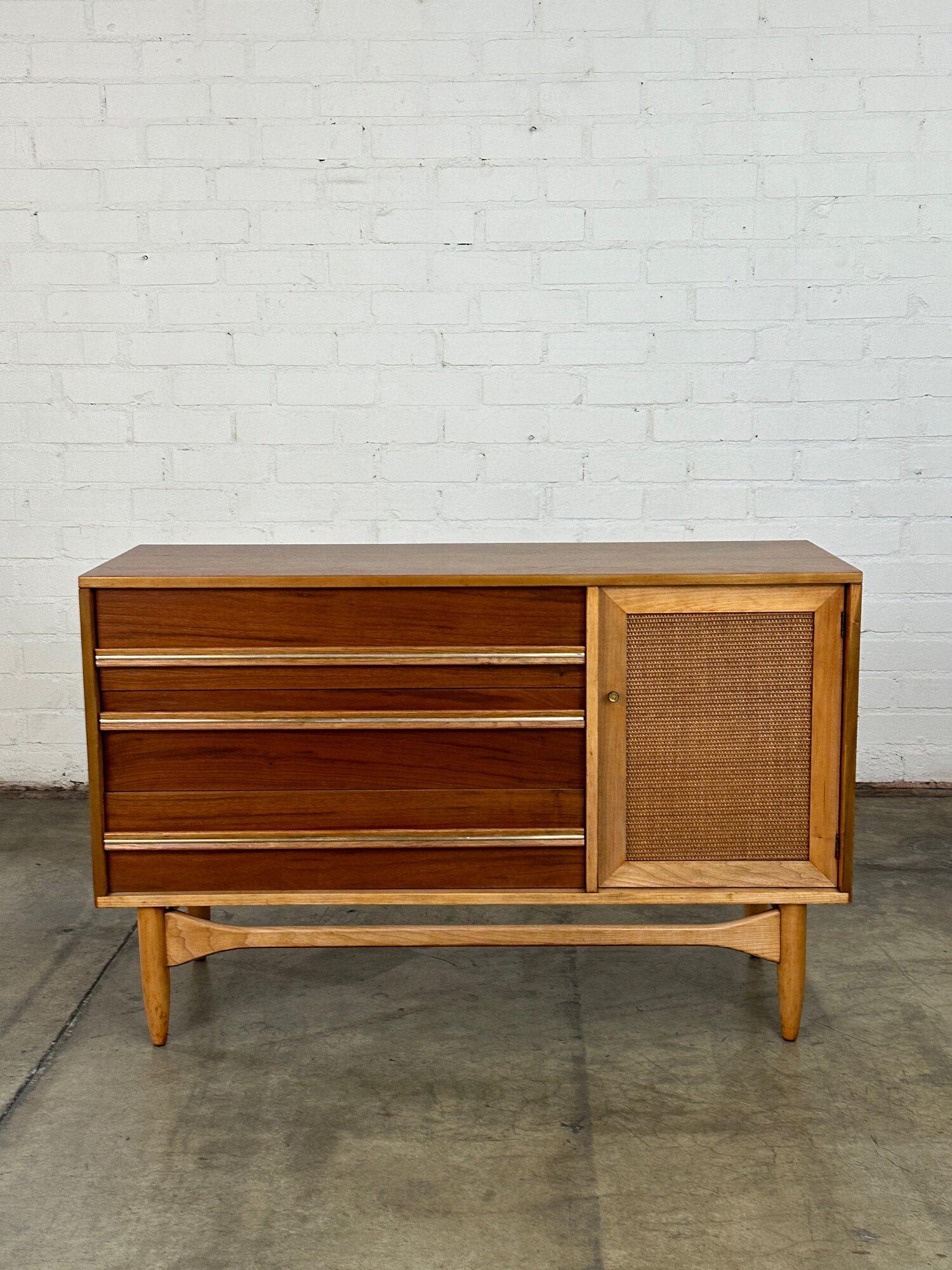 Mid-Century Modern Compact Two Tone Credenza For Sale