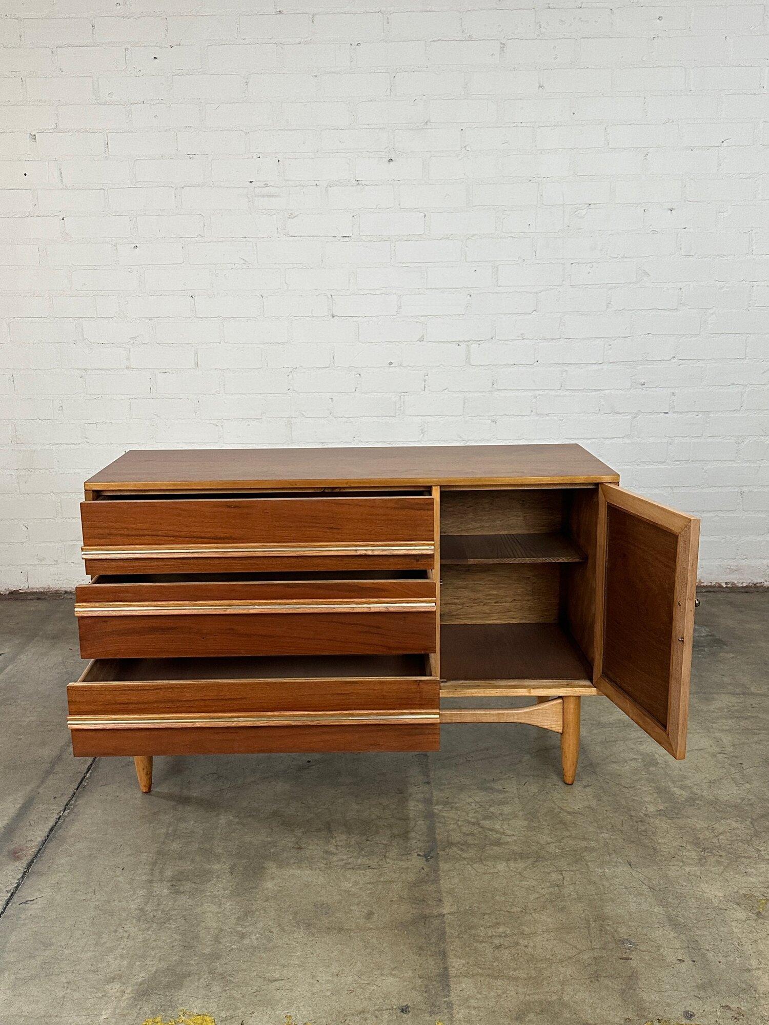 Compact Two Tone Credenza In Good Condition For Sale In Los Angeles, CA