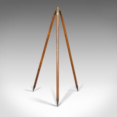 Compact Vintage Tripod, English, Bamboo, Brass, Telescope Stand, 20th Century