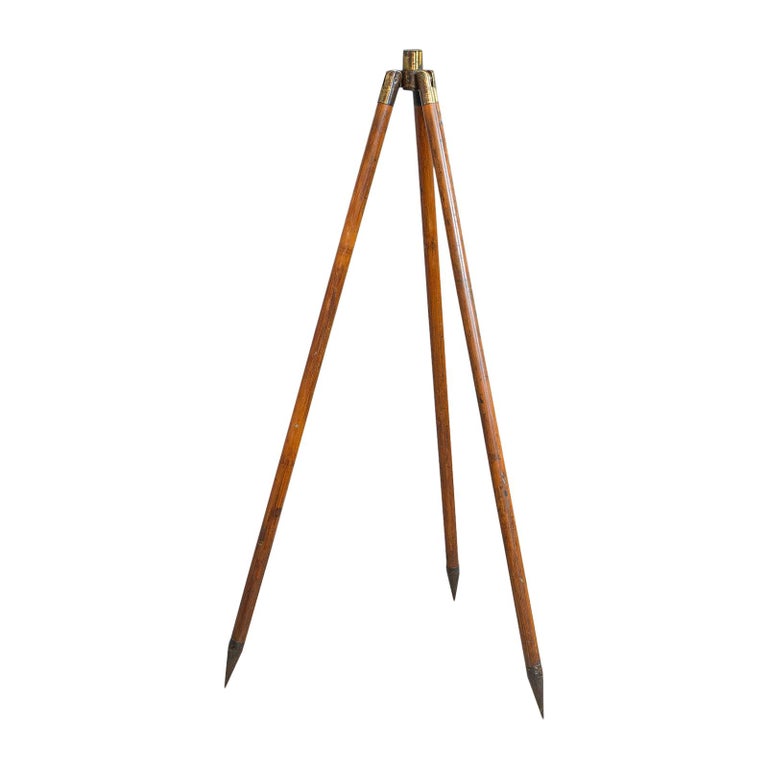 Compact Vintage Tripod, English, Bamboo, Brass, Telescope Stand, 20th  Century For Sale at 1stDibs