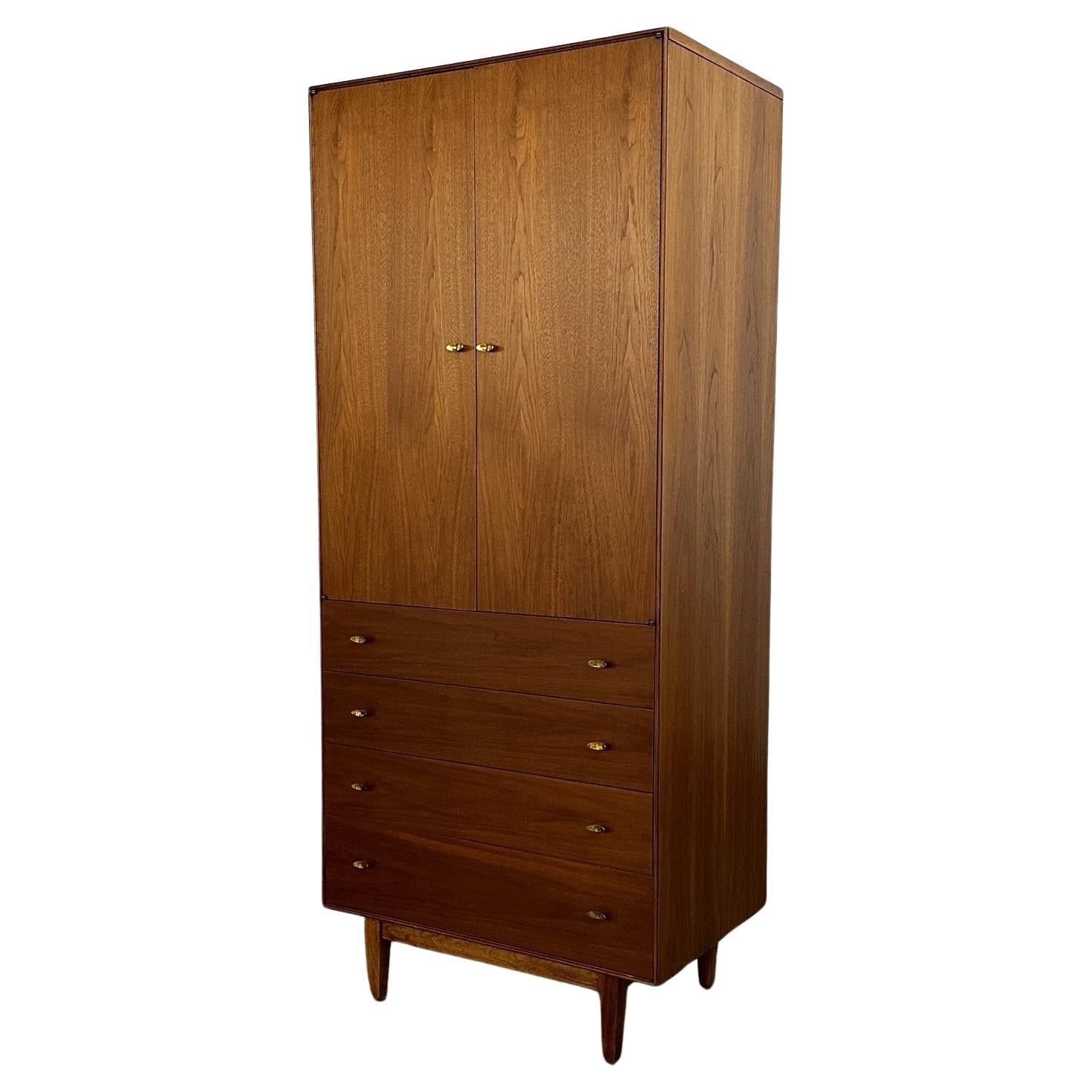 Compact Walnut Armoire by R-Way For Sale