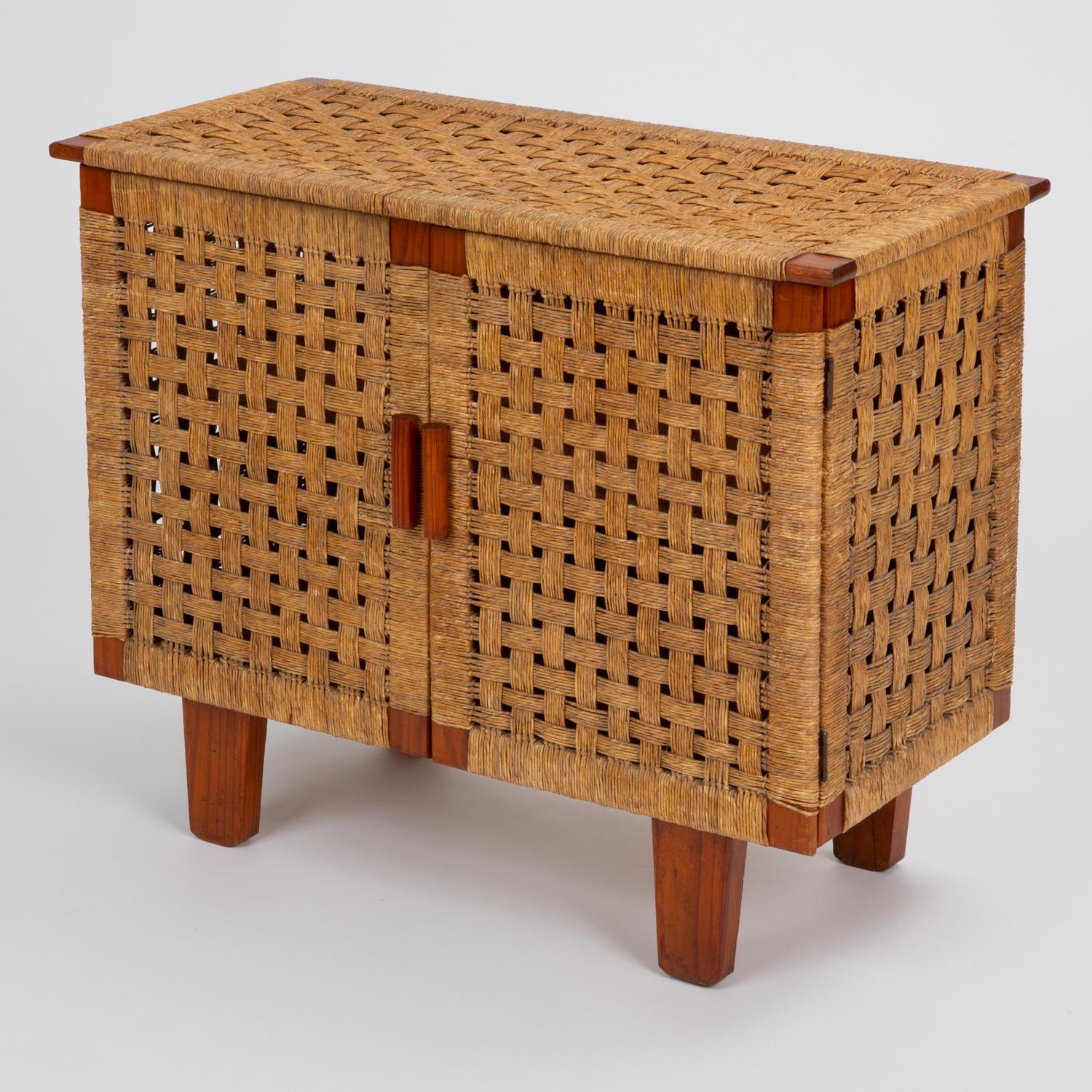 Mid-Century Modern Compact Woven Rattan Credenza by Michael van Beuren for Domus Mexico