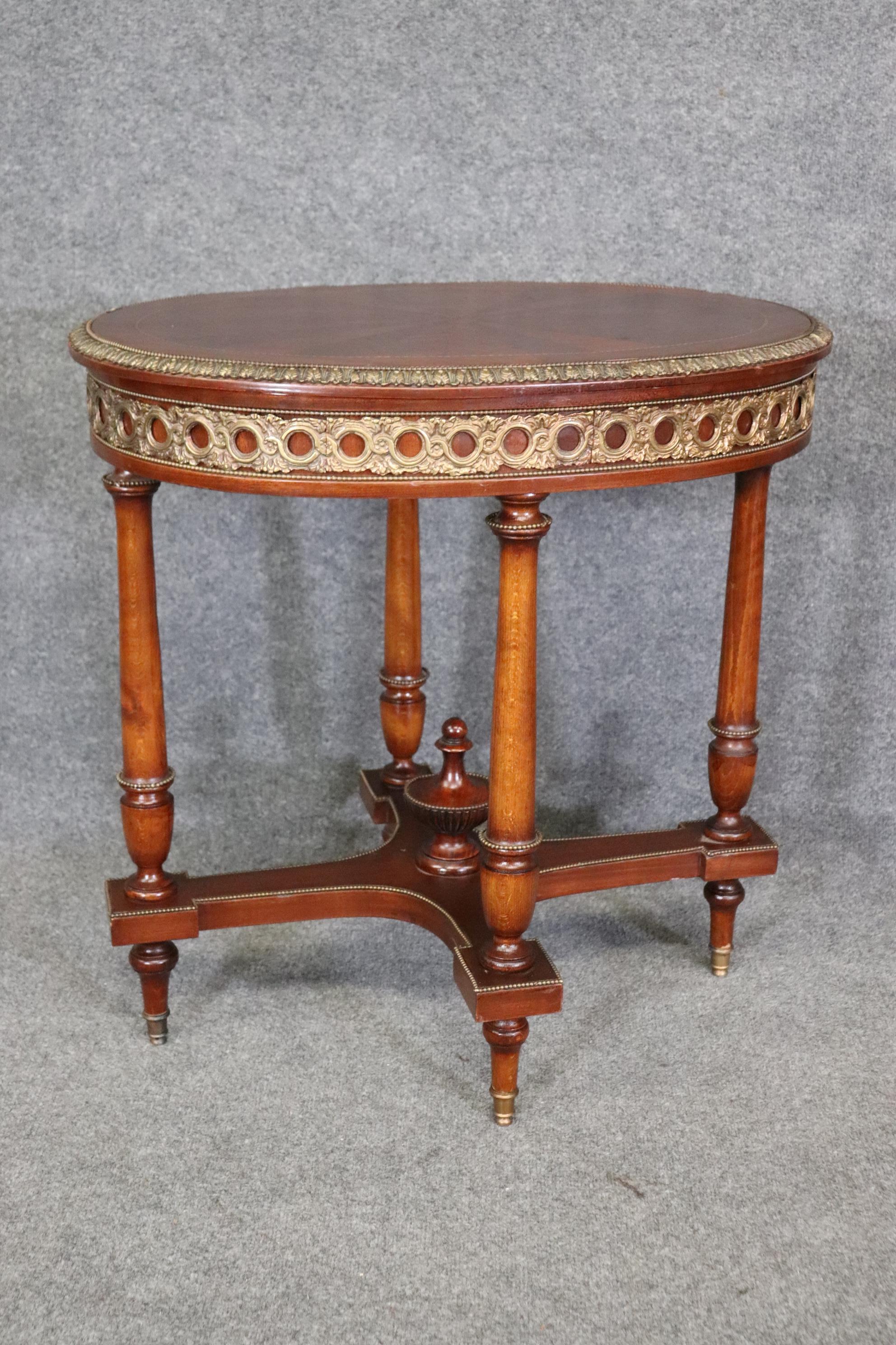 Companion Pair of Bronze Ormolu Mounted French Louis XVI End Tables For Sale 4