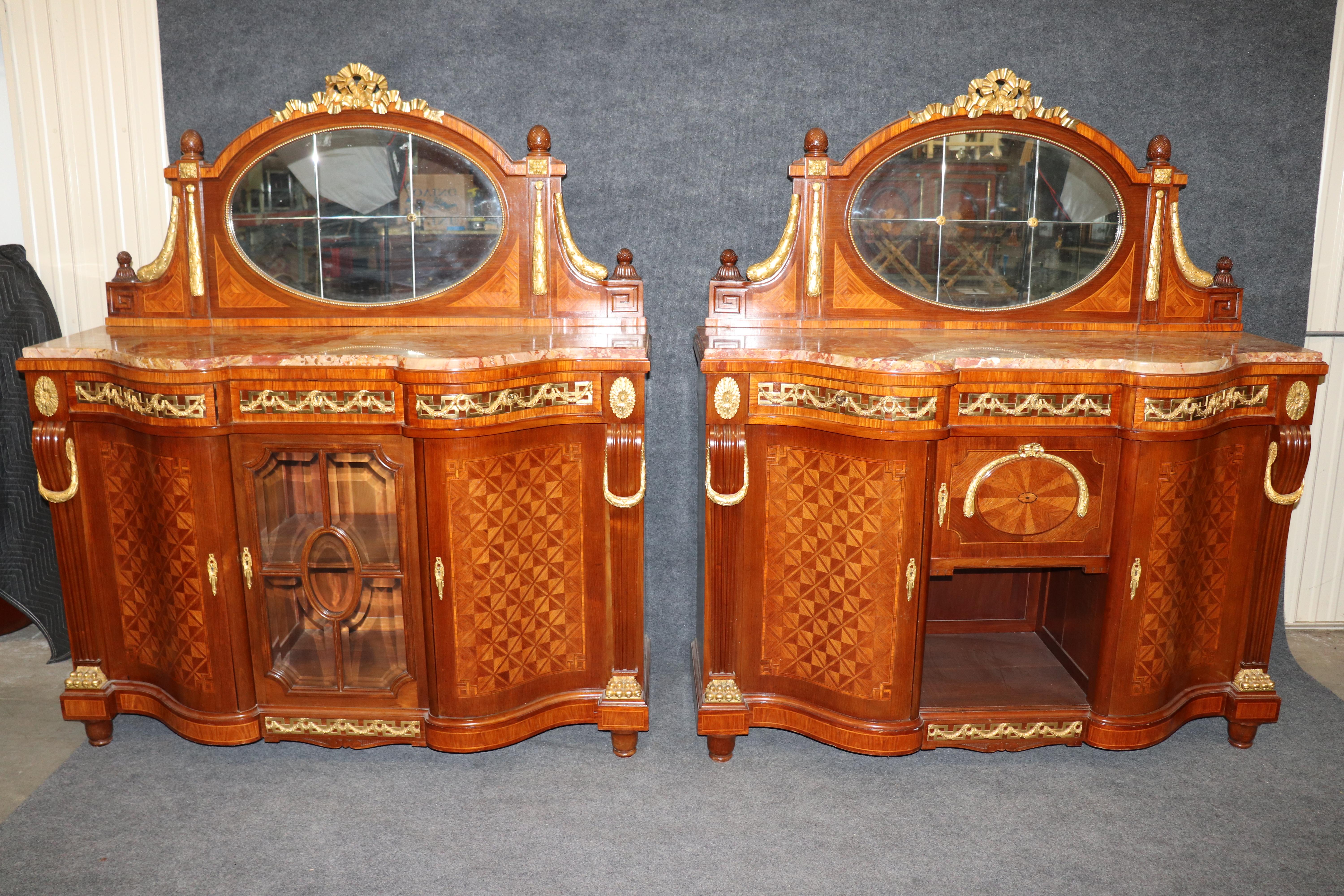 Neorococò Coppia di orologi francesi in bronzo dorato De Cooene Freres Attr. Buffet in vendita