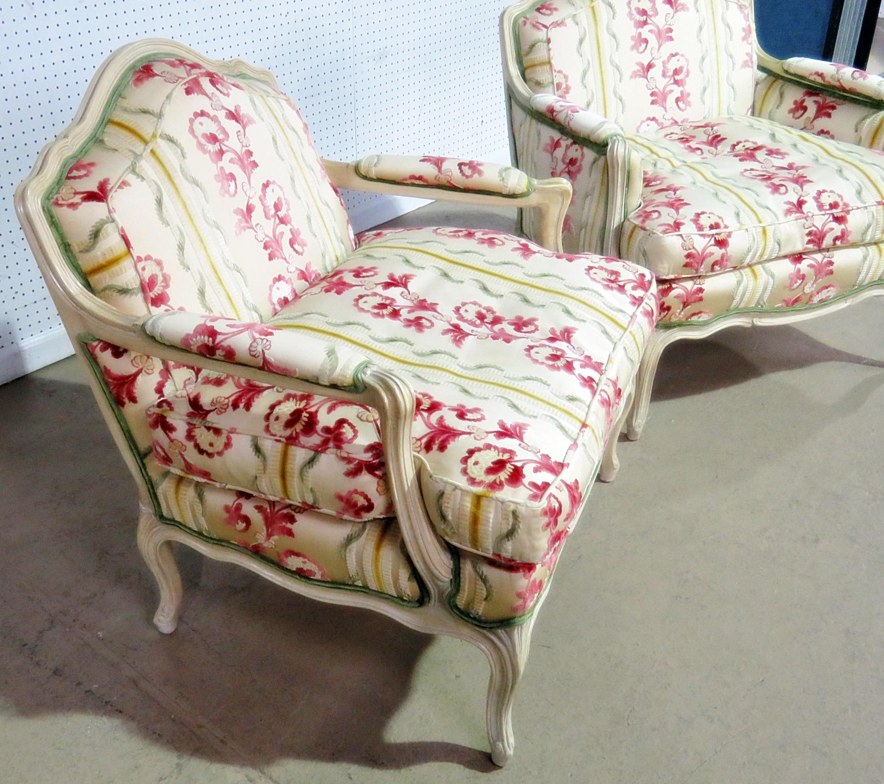 Upholstery Companion Pair of Louis XV Style Chairs For Sale