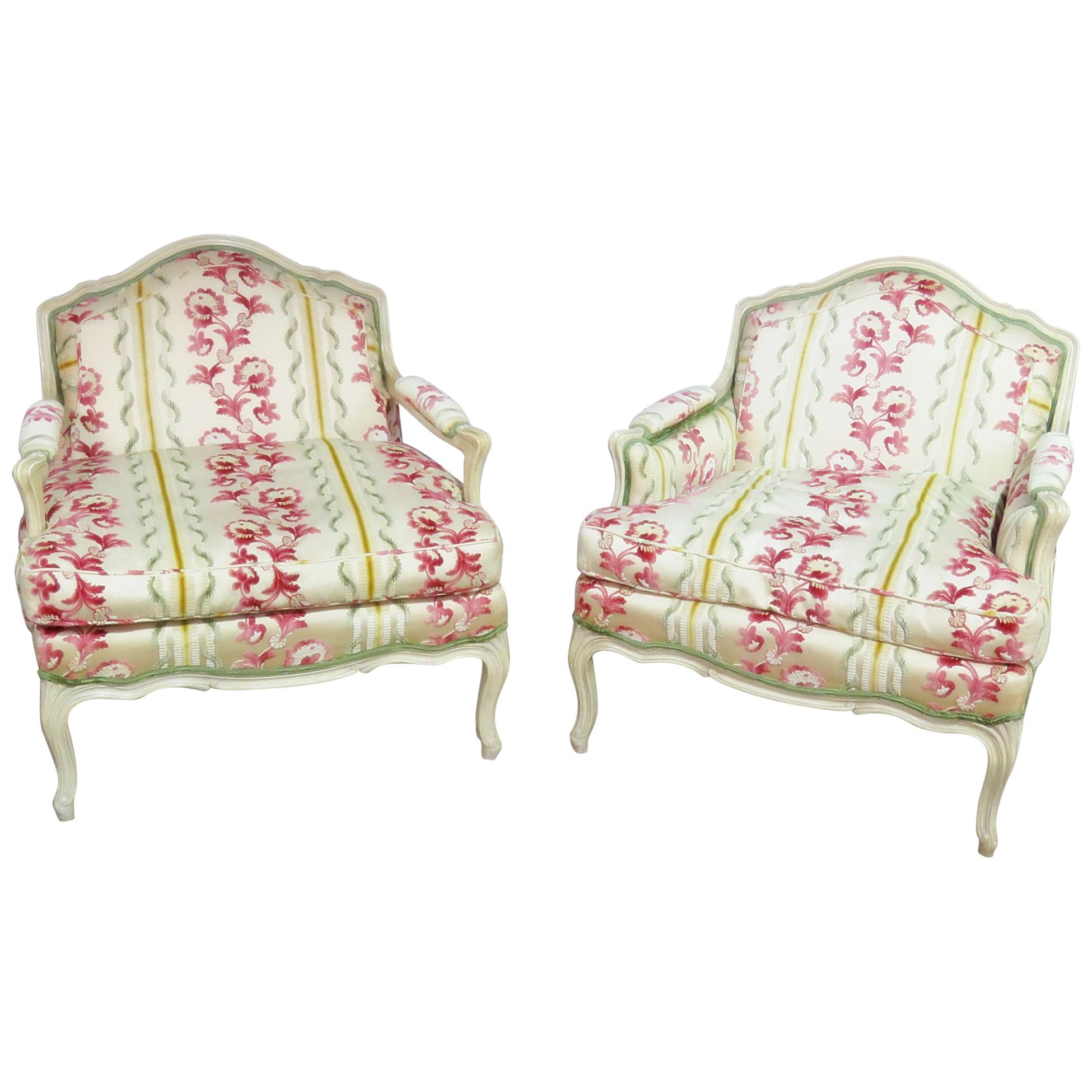 Companion Pair of Louis XV Style Chairs For Sale