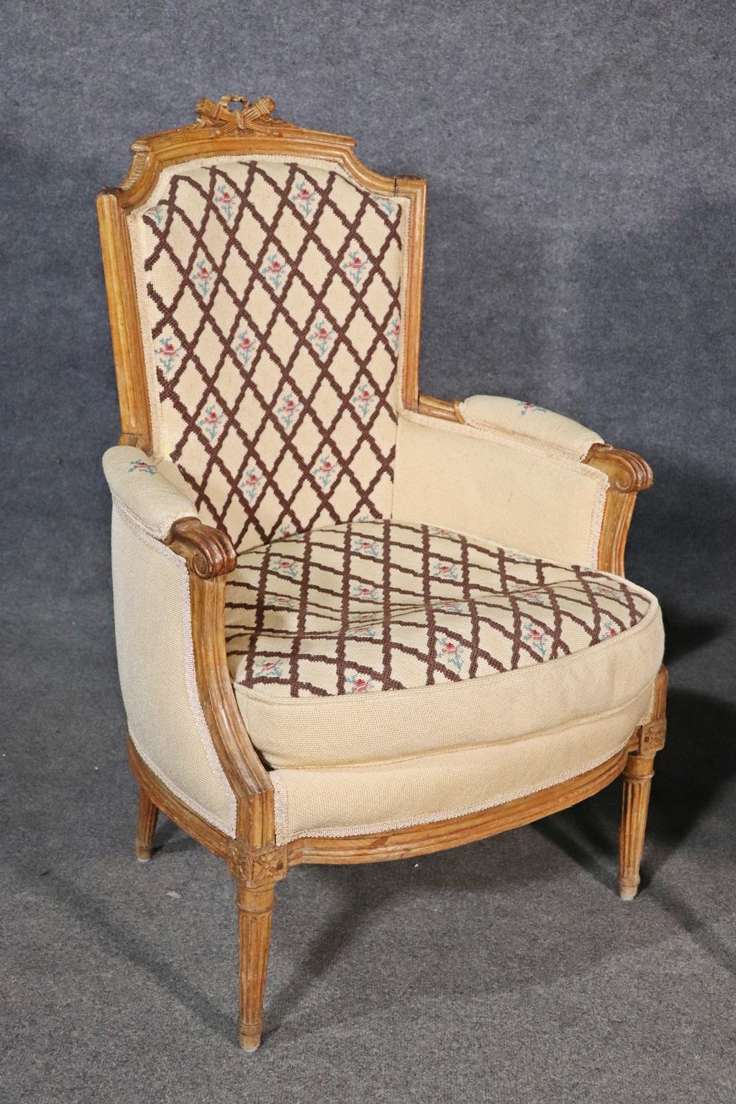 Companion Pair of Nearly Identical French Louis XVI Armchairs, Circa 1900 For Sale 8