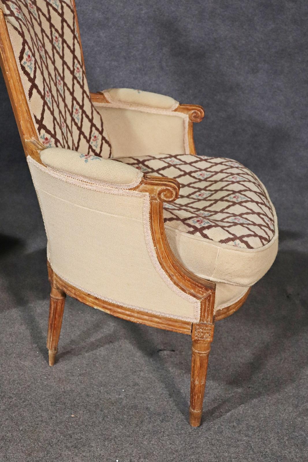 Companion Pair of Nearly Identical French Louis XVI Armchairs, Circa 1900 For Sale 11