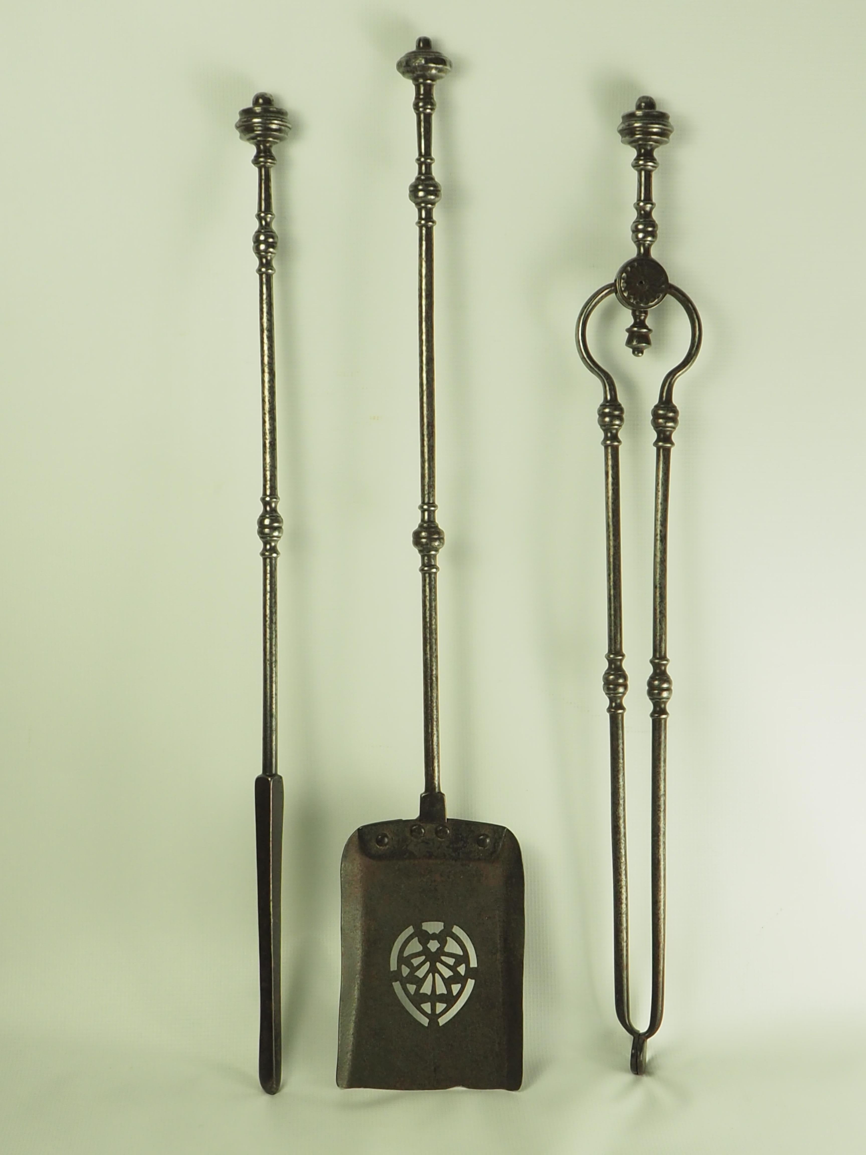 Companion Set of Three George III Steel Fire Tools 14