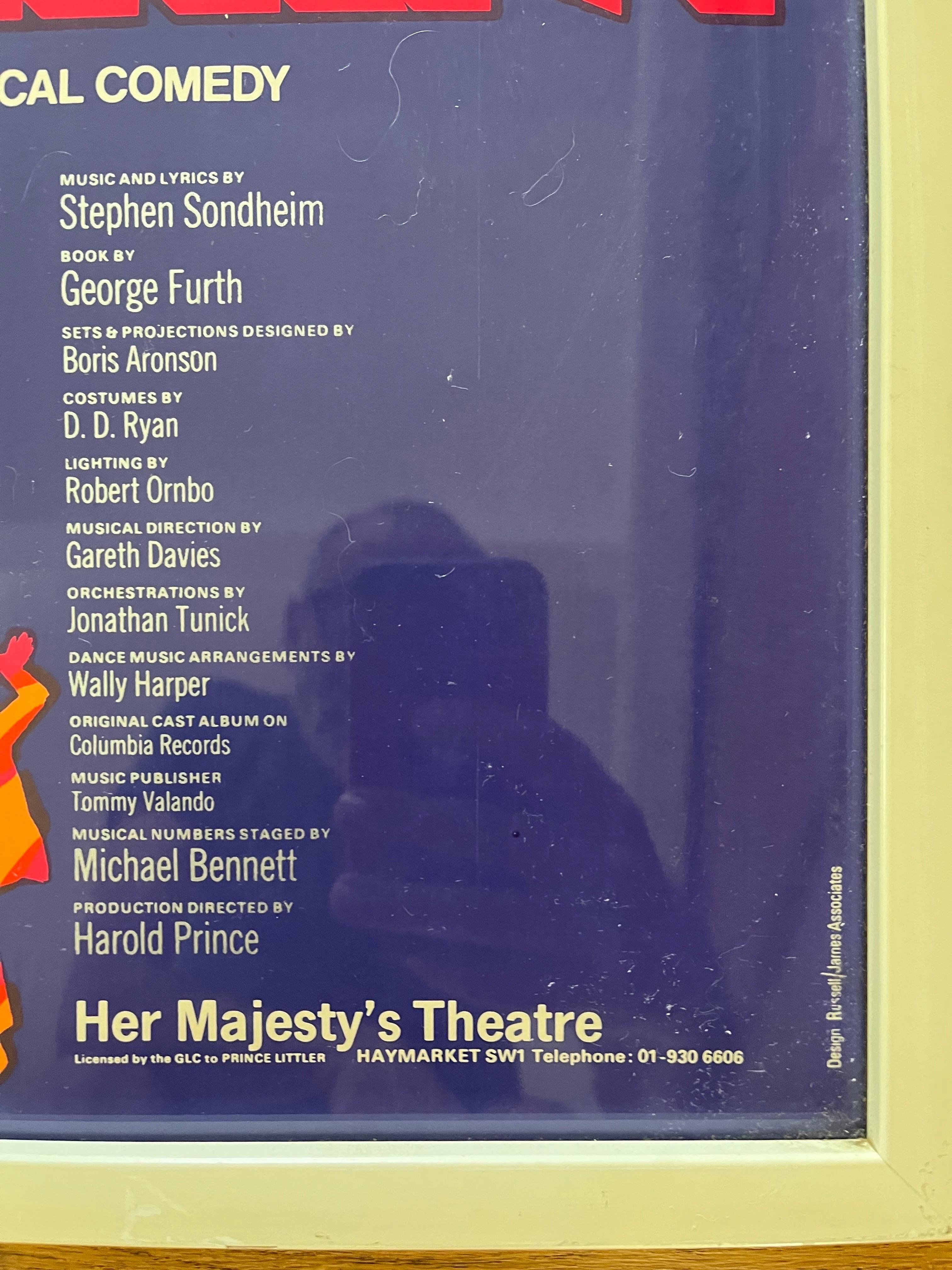 English Company - London Musical Window Card Poster - Sondheim Musical - 1972