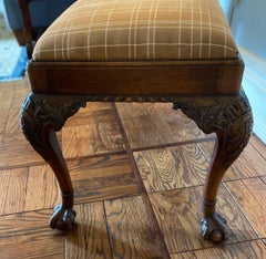 Company of Master Craftsmen Mahogany Chippendale Style Upholstered Bench
