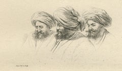 Comparative Head Studies and Cobra, Egypt, Antique Engraving, c.1802