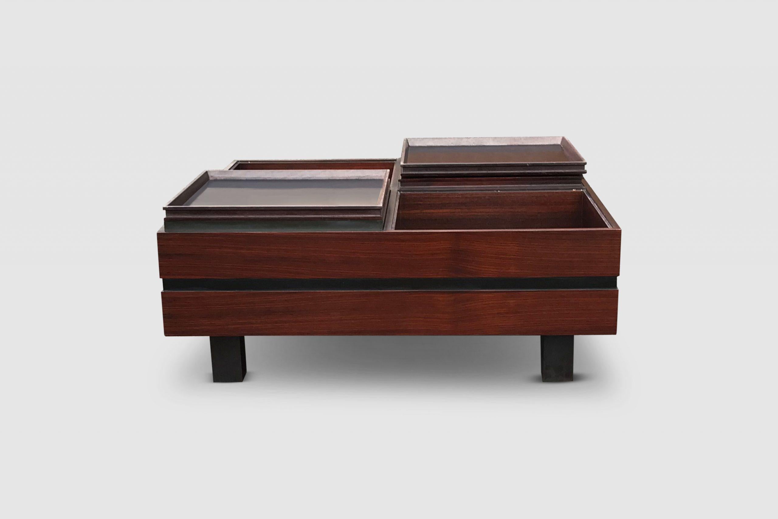 Compartmented Coffee Table by Carlo Hauner for Forma Italy 1960s (20. Jahrhundert) im Angebot