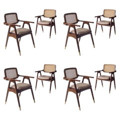 Silla Compas de madera de teca, set de 8, by INDO-