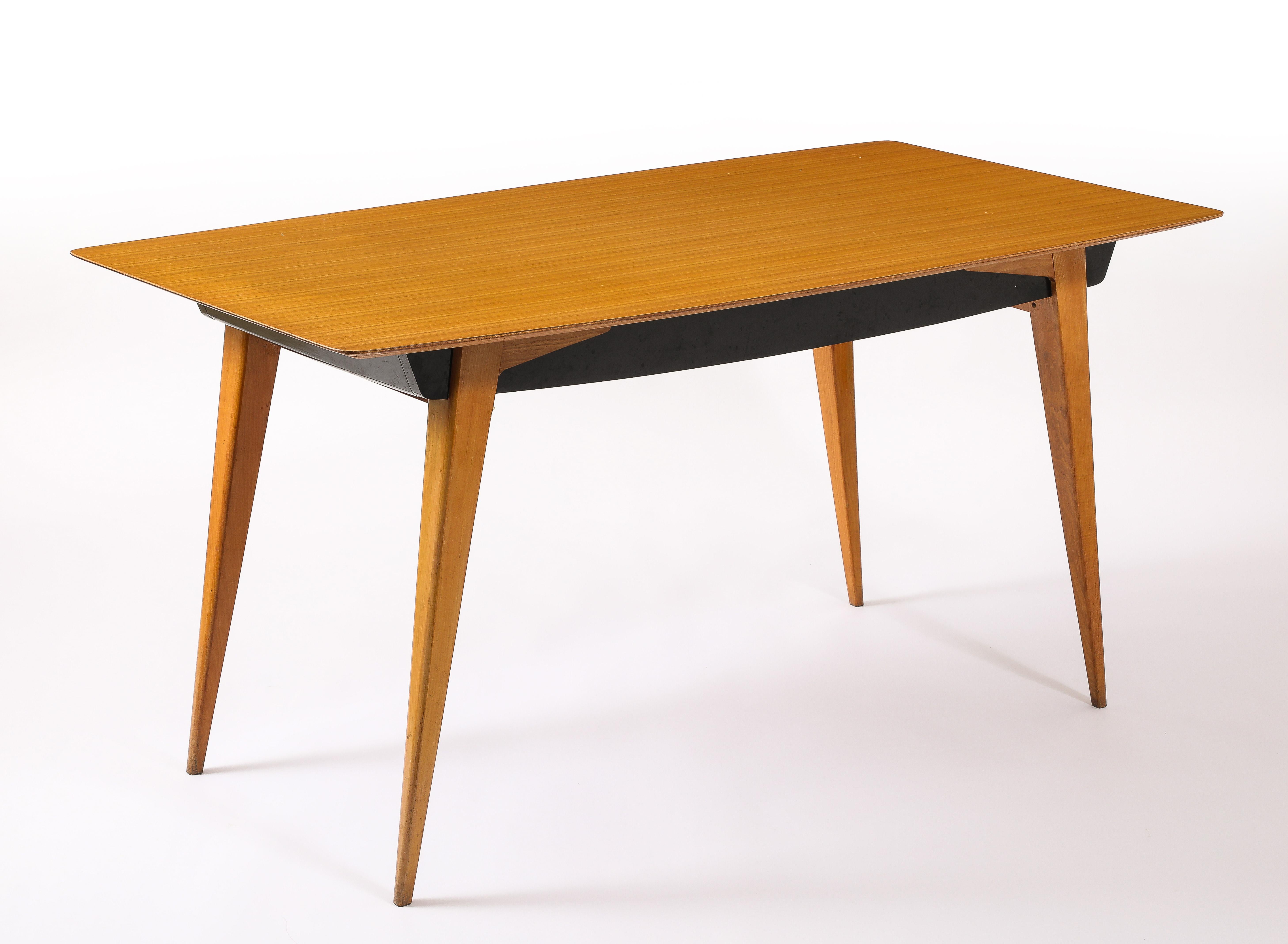 Sycamore Compas Dining Table, France 1950's For Sale