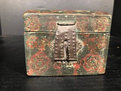 Compass Decorate and Polychrome Decorated Dome-Top Trinket Box Lancaster Pa