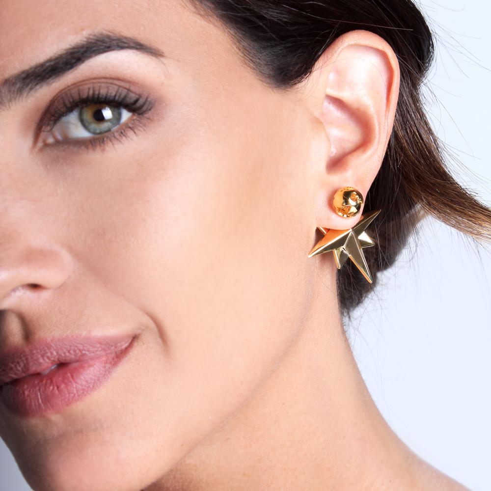Compass Earrings are a stunning accessory to pair with every chic outfit. The design features a globe that is seen on the front of the ear, while the back shows off an intricate compass design that's hard to miss. Shining brightly day and night, our