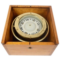 1900s Sestrel  Antique Nautical Magnetic Compass in its Original Wooden Box   