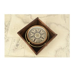 19th century Antique Magnetic Nautical Compass  W.T. Fisher English Manufacturer