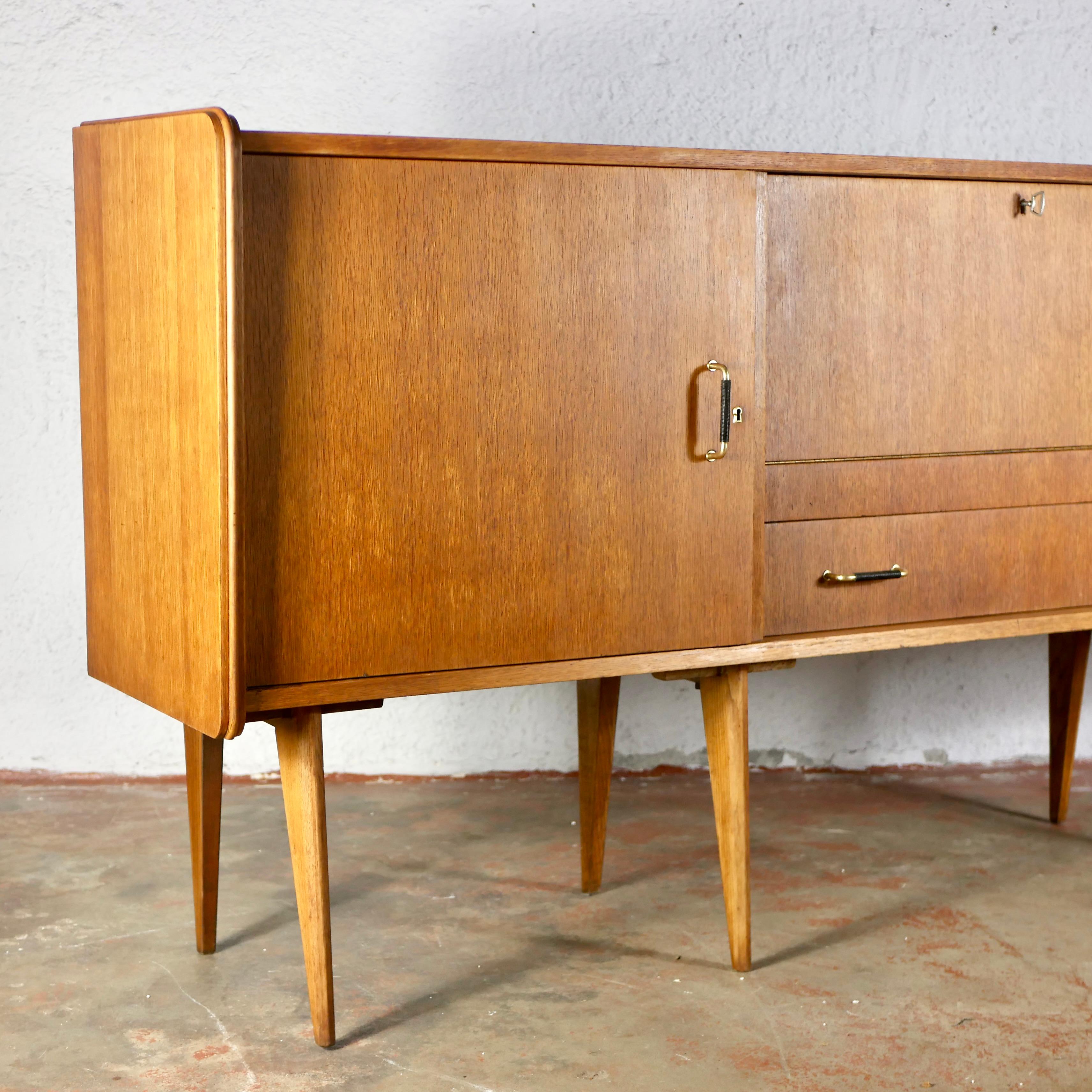 Français Enfilade haut à pieds de boussole français de Sam, années 1950-60