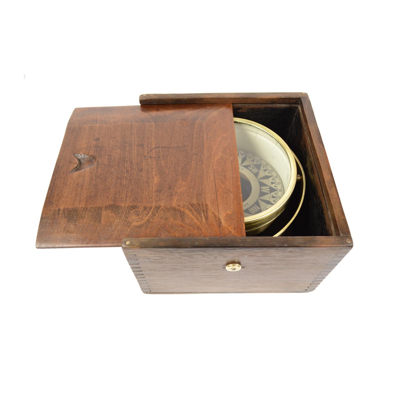 British Compass Lilley & Reynolds Ltd London Made in 1930s in Its Original Wooden Box