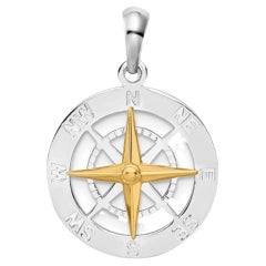 Collier boussole, argent sterling et or 14 carats, parcours pour suivre votre cœur