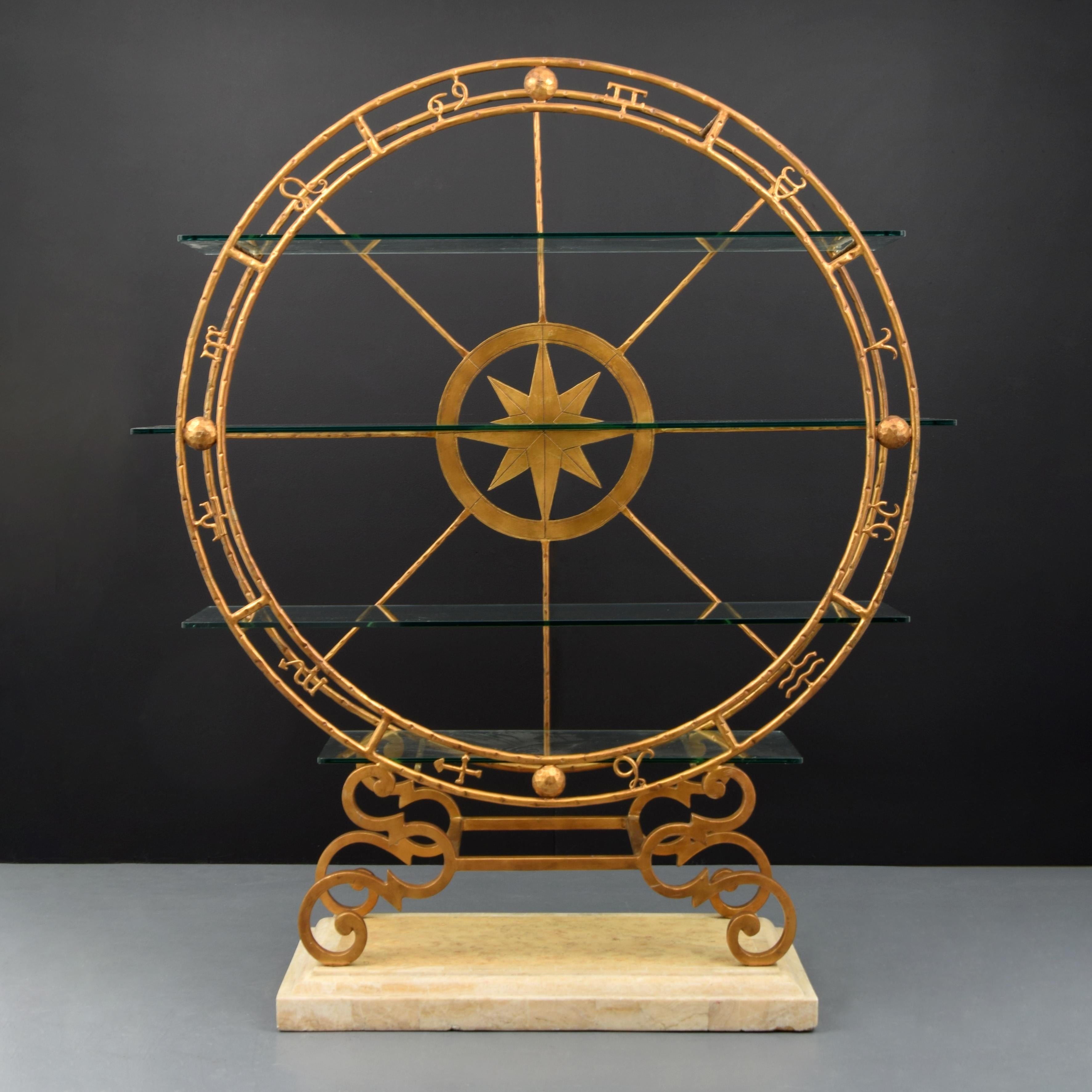 Vitrina / Estantería Rosa de los vientos y Zodíaco Atribuida a Hermes, Tienda Hermes de París Moderno en venta