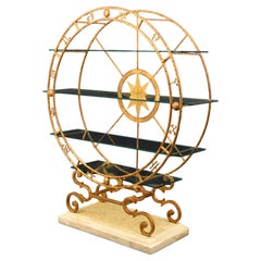 Vitrine / Etagere Rose des vents et Zodiac Attribué à Hermes, Paris Boutique Hermes