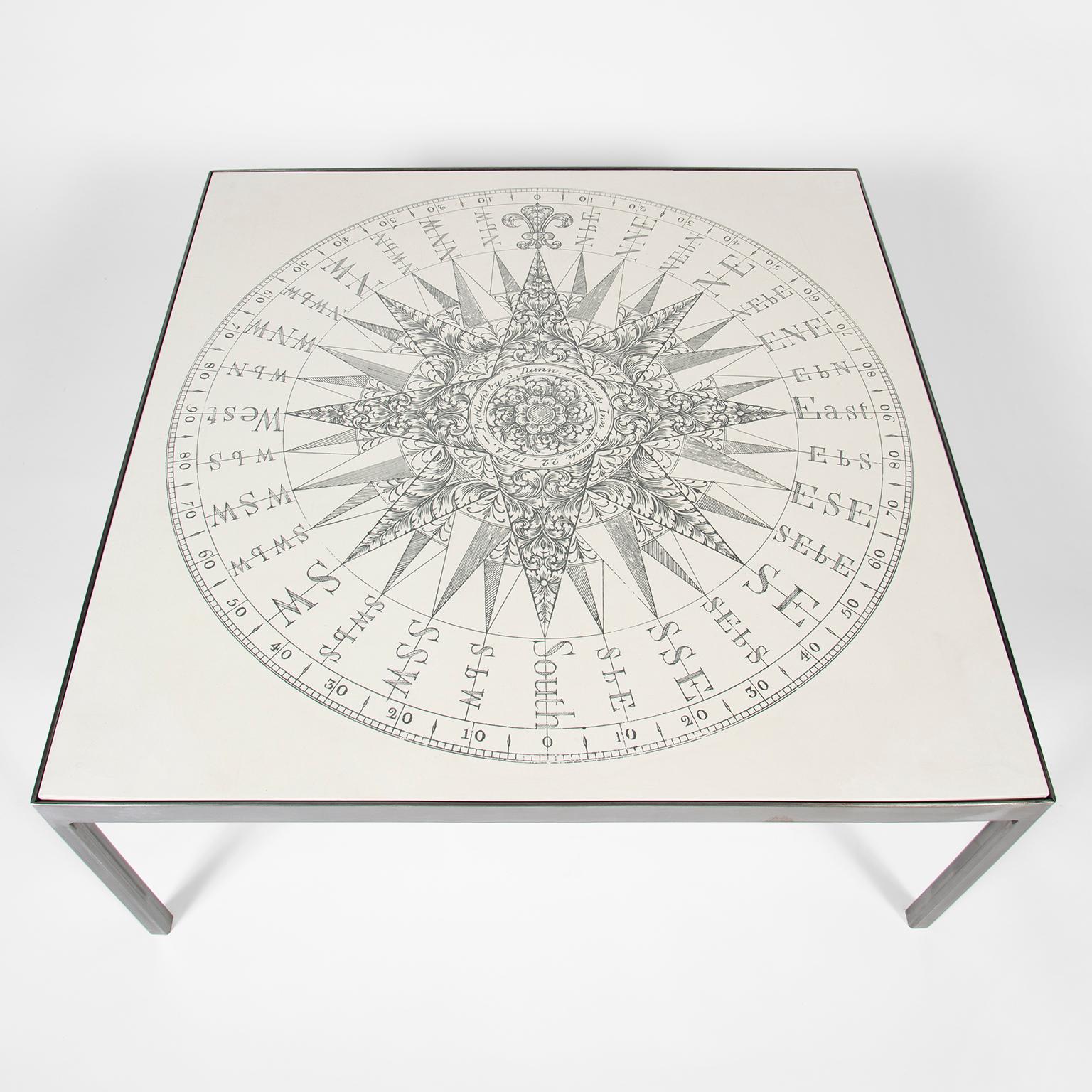 Contemporary Compass Square Coffee Table by DANAD Design, circa 1960s For Sale