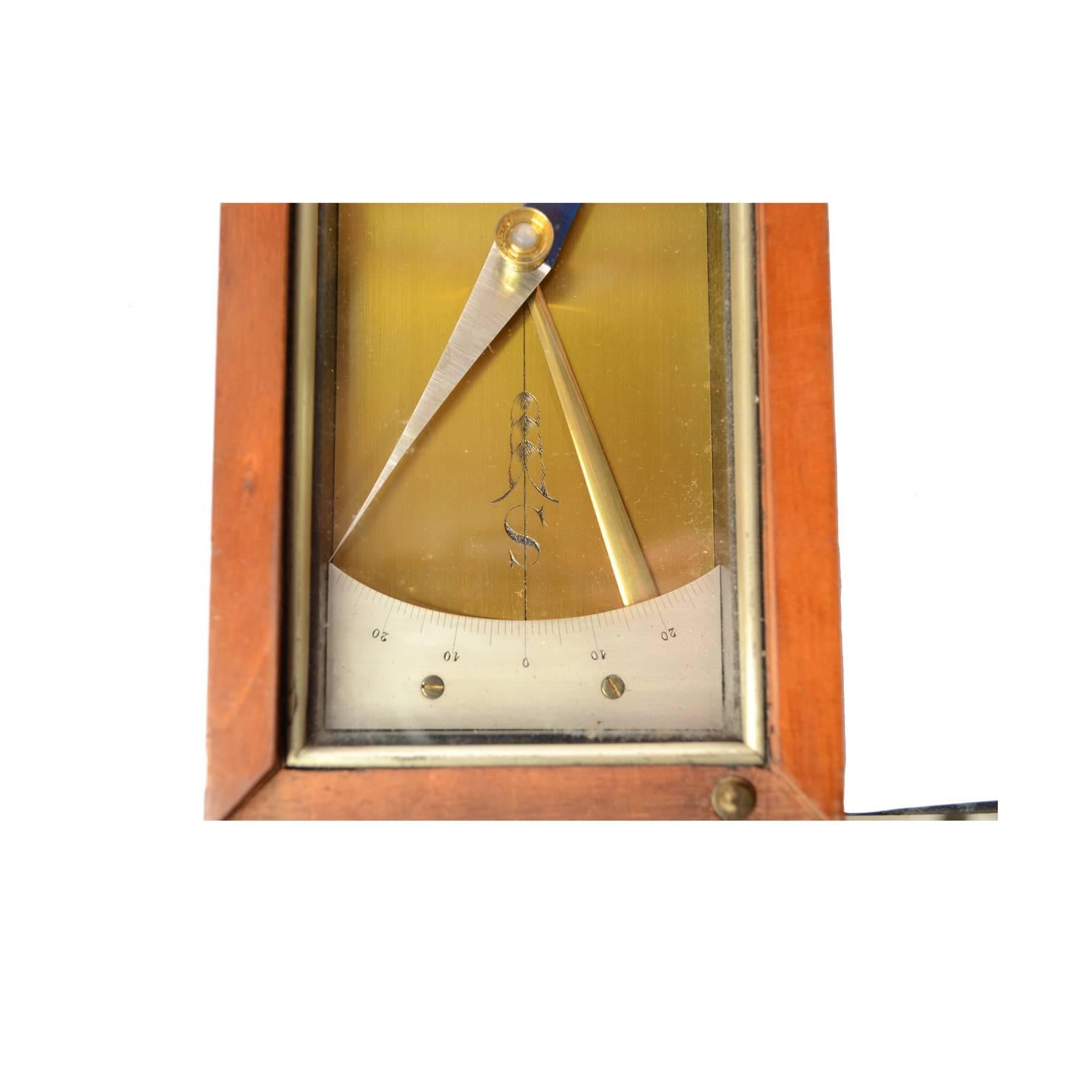 Compass Used in Topography, Brass, in Its Original Mahogany Box with Slit Cover 5