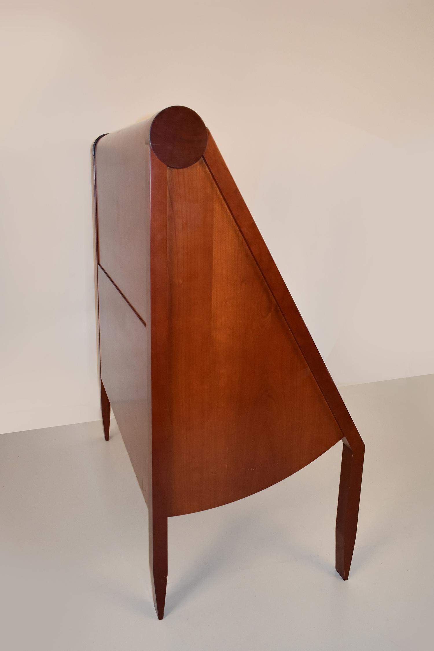 Cherry Compass Writing Desk Bureau by Pedro Miralles Claver for Punt Mobles, circa 1990