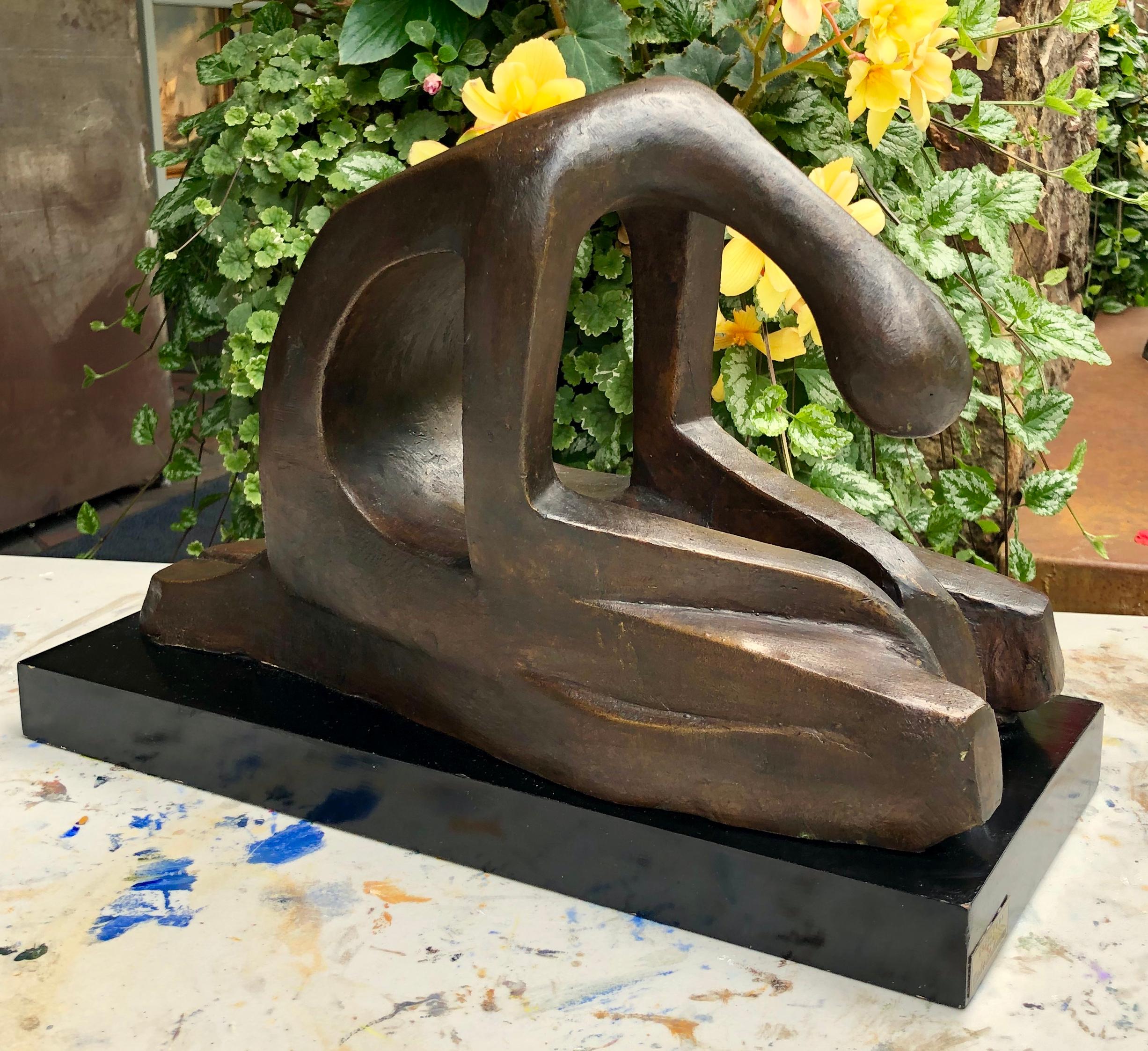This is the maquette for the larger work displayed at Shadyside Hospital in Pittsburg. Signed on the left leg.

Victor Salmones (1937-1989) was the most widely known sculptor living and working in Mexico during his lifetime. His sculptures won him