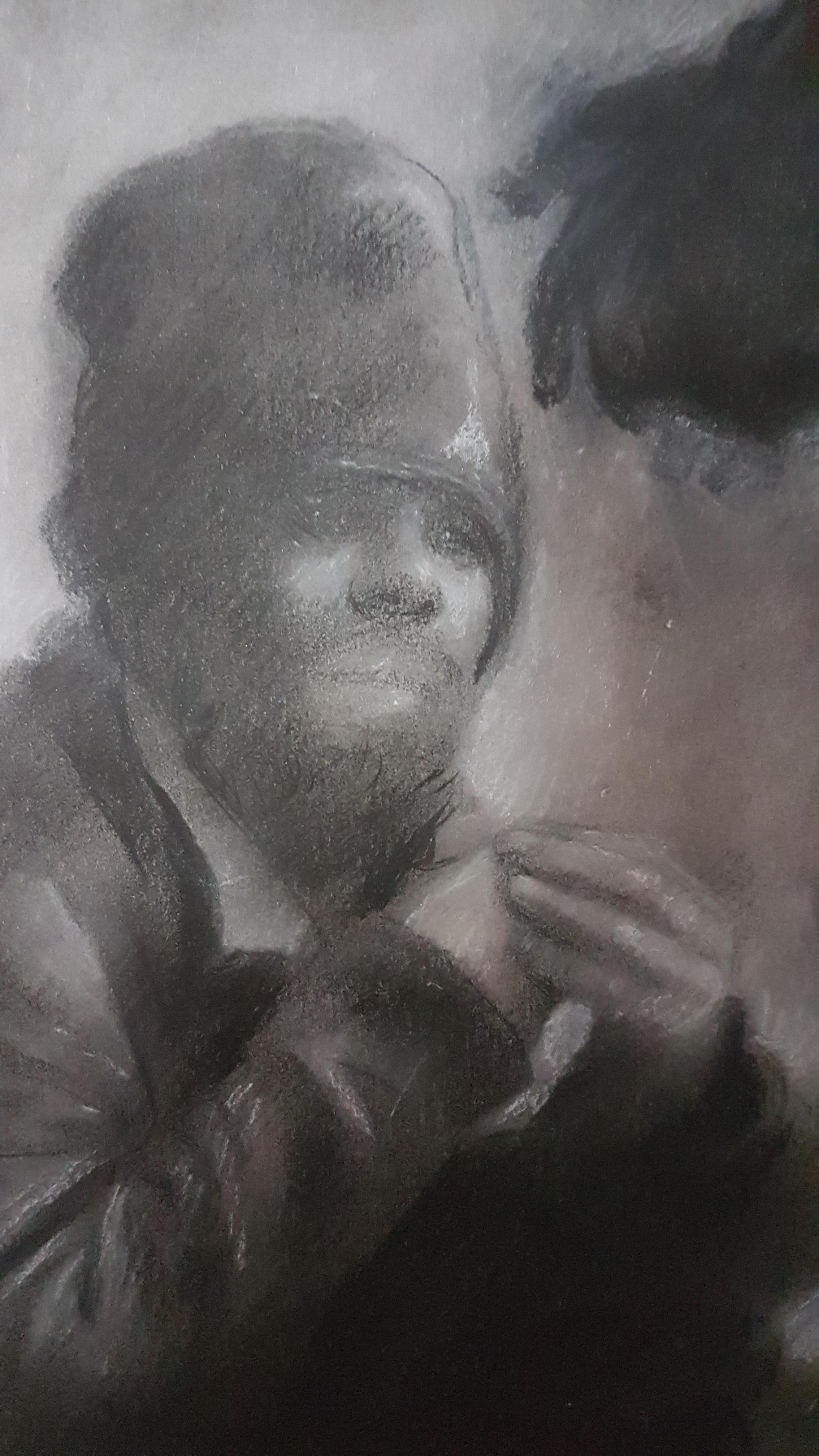 English Compassion by Colin Frooms, Pastel on Paper For Sale