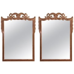 Compatible Hollywood Regency Grosfed House Ribbon and Tassle Form Mirrors, Pair