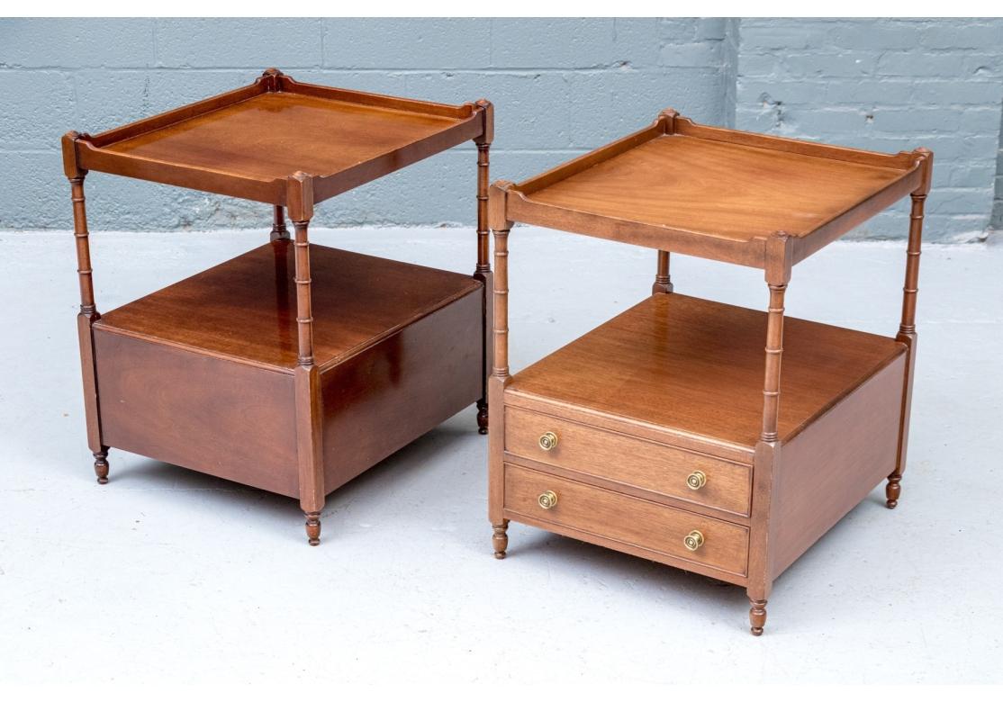 Paire de tables d'appoint anglaises à étages en acajou de Wood and Hogan Inc. en vente 2