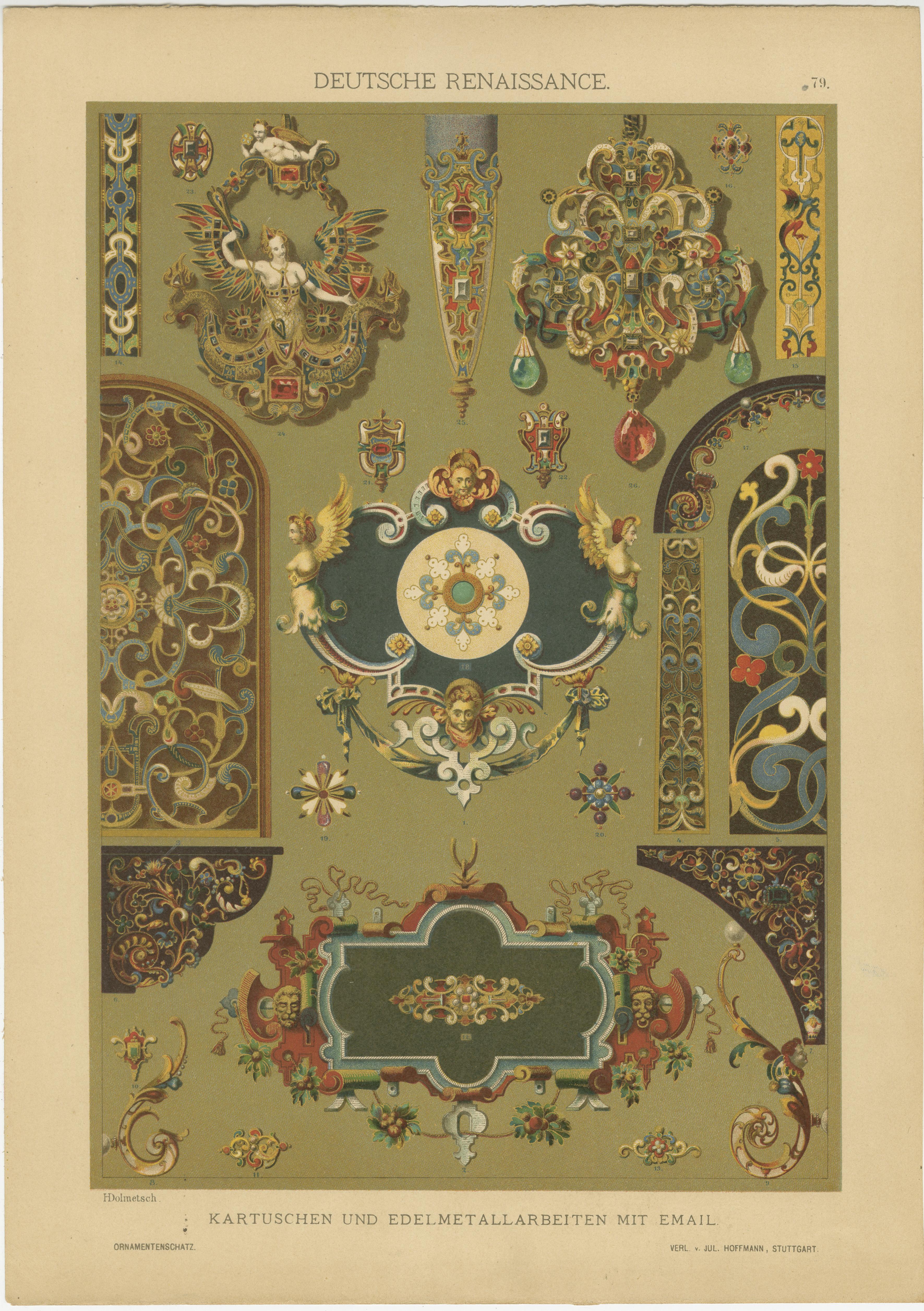 Compilation de l'œuvre d'art de la Renaissance allemande de Der Ornamentenschatz, 1887 en vente 5