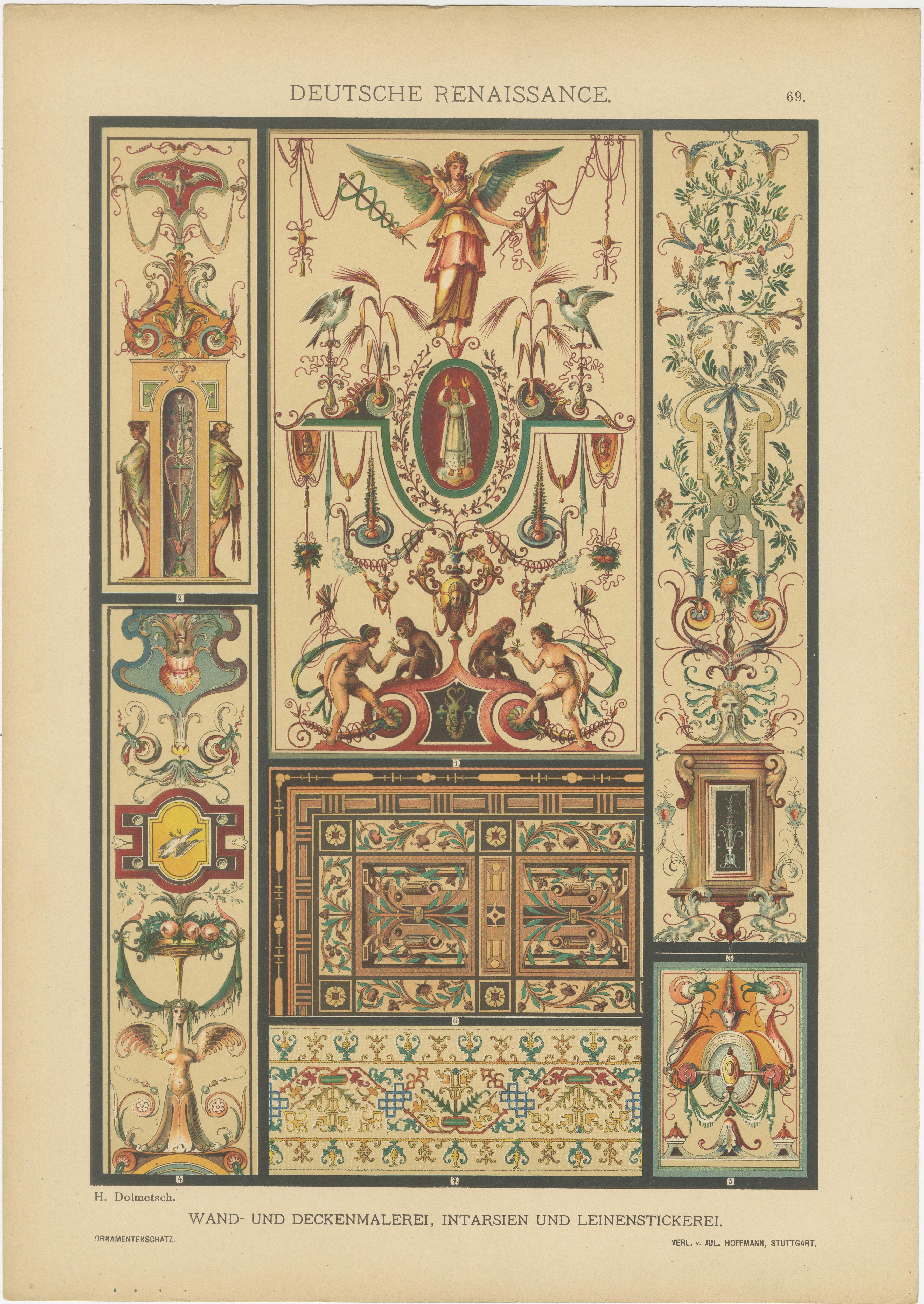Titre : L'art de la Renaissance allemande tiré de Der Ornamentenschatz, 1884

Description :
Cette collection d'estampes représente l'art de la Renaissance allemande tel qu'il a été compilé dans l'ouvrage 