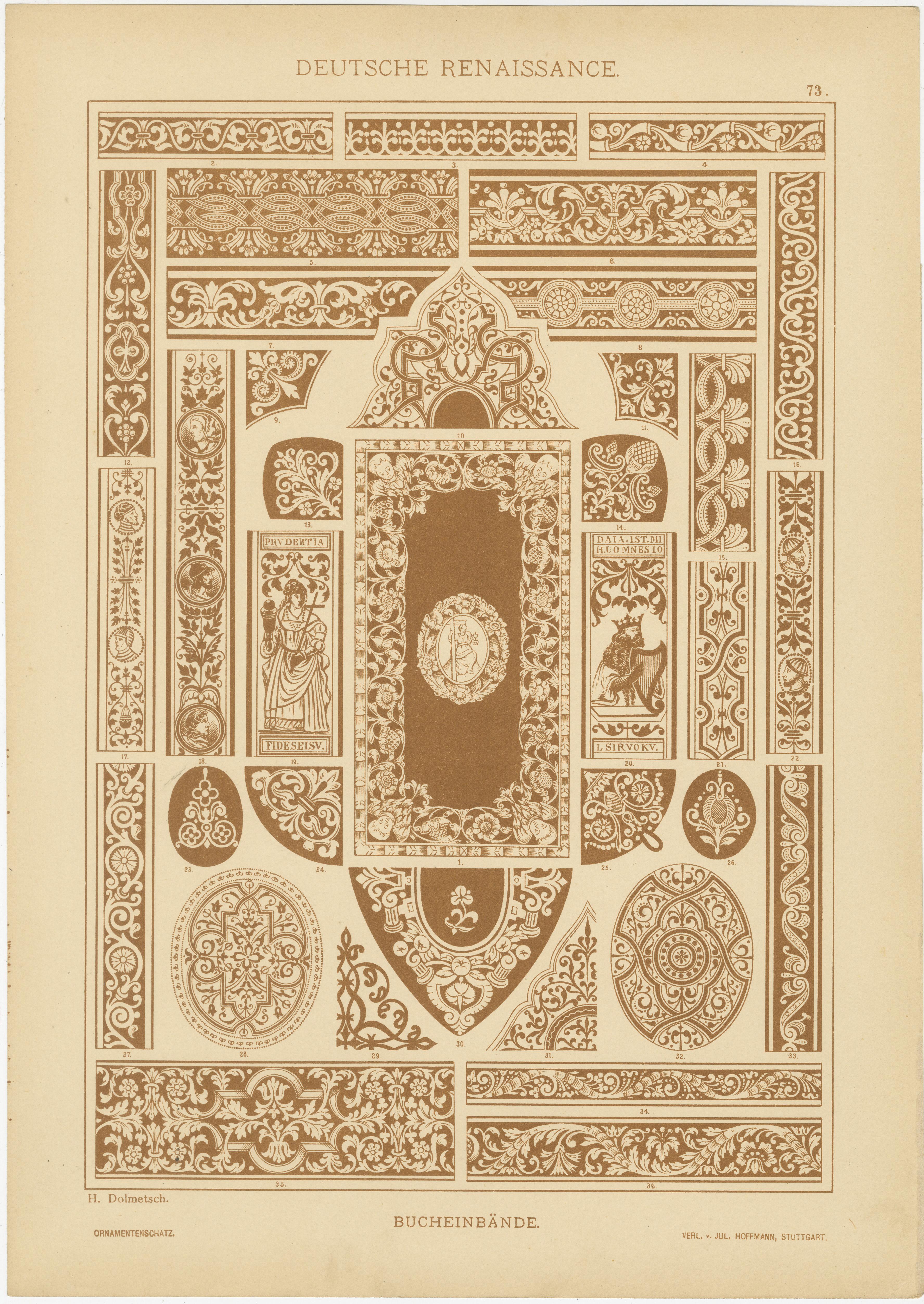 Fin du XIXe siècle Compilation de l'œuvre d'art de la Renaissance allemande de Der Ornamentenschatz, 1887 en vente