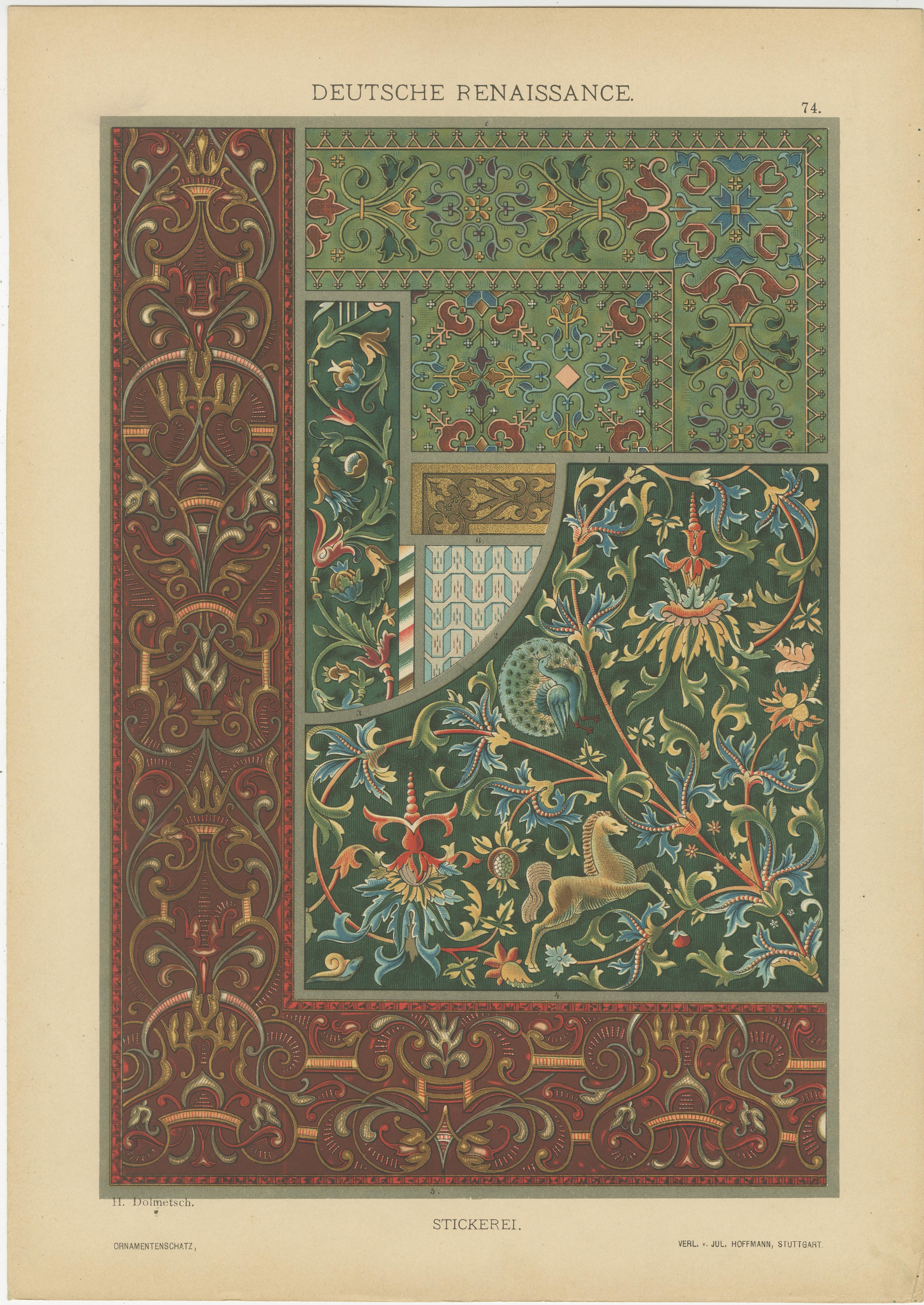Papier Compilation de l'œuvre d'art de la Renaissance allemande de Der Ornamentenschatz, 1887 en vente