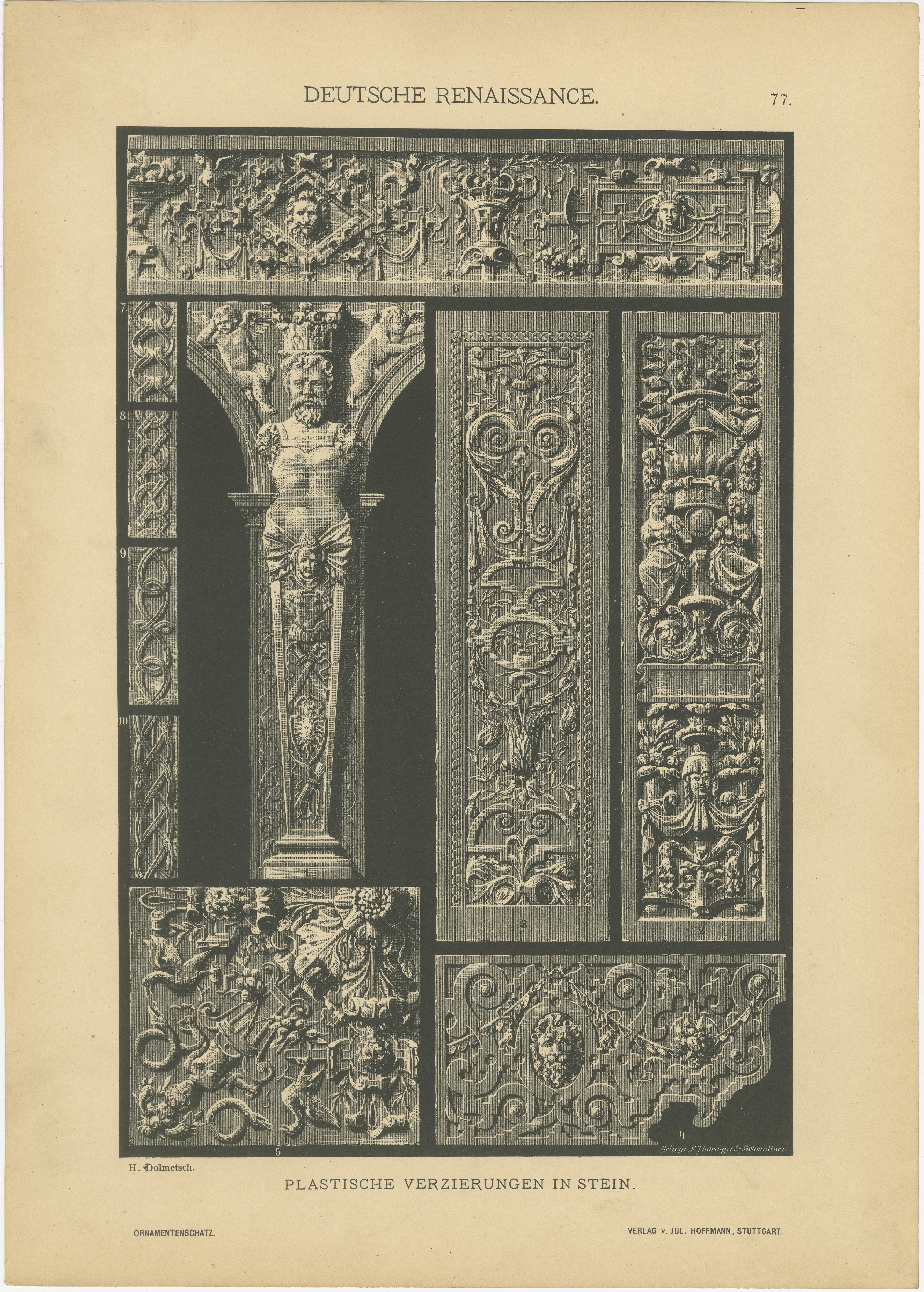 Compilation de l'œuvre d'art de la Renaissance allemande de Der Ornamentenschatz, 1887 en vente 3